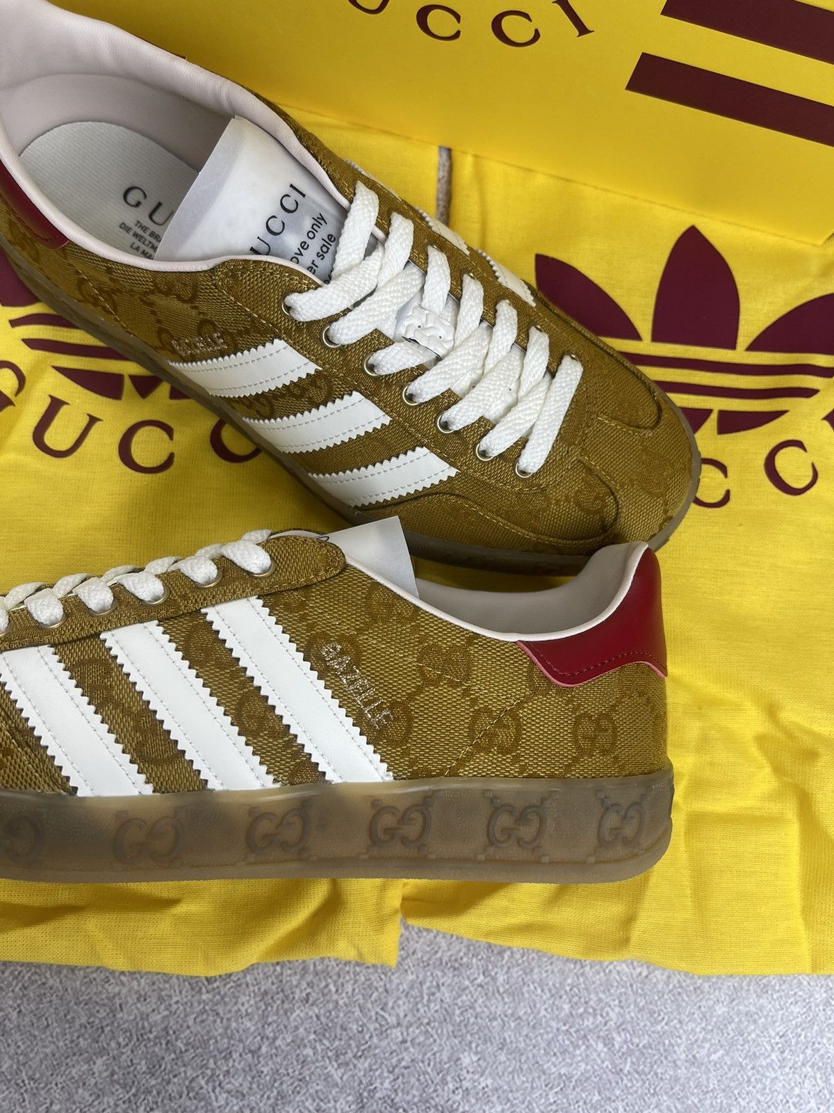 Adidas × Gucci Adidas x Gucci Gazelle GG Monogram Sneakers Size 38 2/3 Size US 7 / IT 37 - 3 Thumbnail