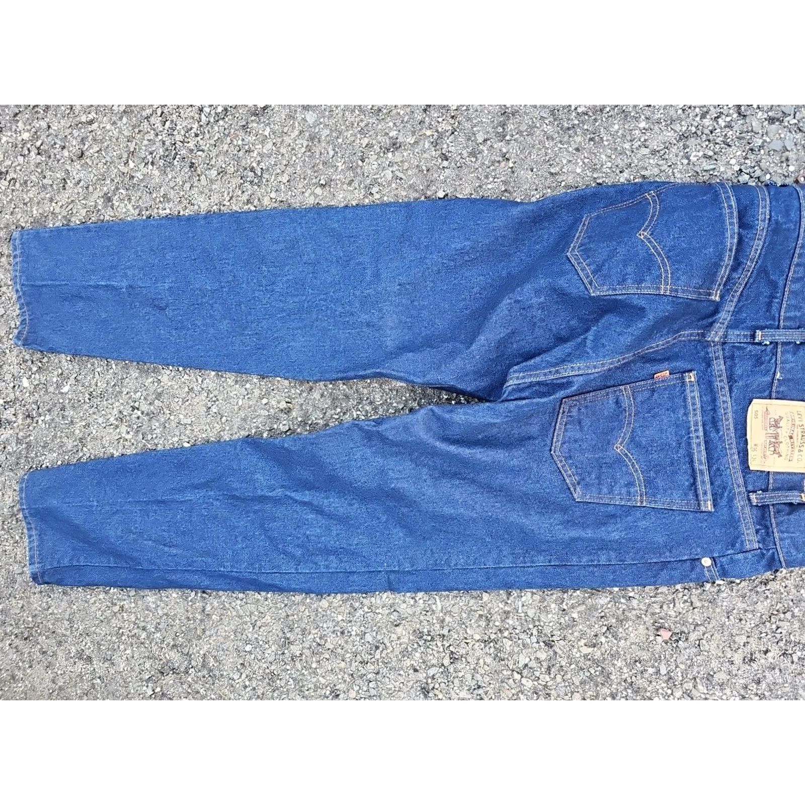 Levi's VINTAGE Levi's 505 Jeans Mens Regular Dark Blue 36x34 USA 90s Straight Denim 5-Pocket Belt Zip Front CasuaL Size US 36 / EU 52 - 2 Thumbnail