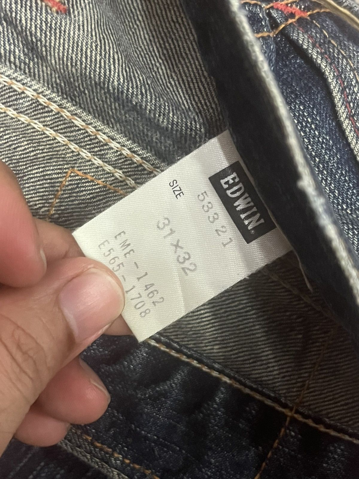 Tornado Mart Vintage Japan Edwin Miss 503 Dark Blue Distressed Flare Jean Size 31" - 19 Thumbnail