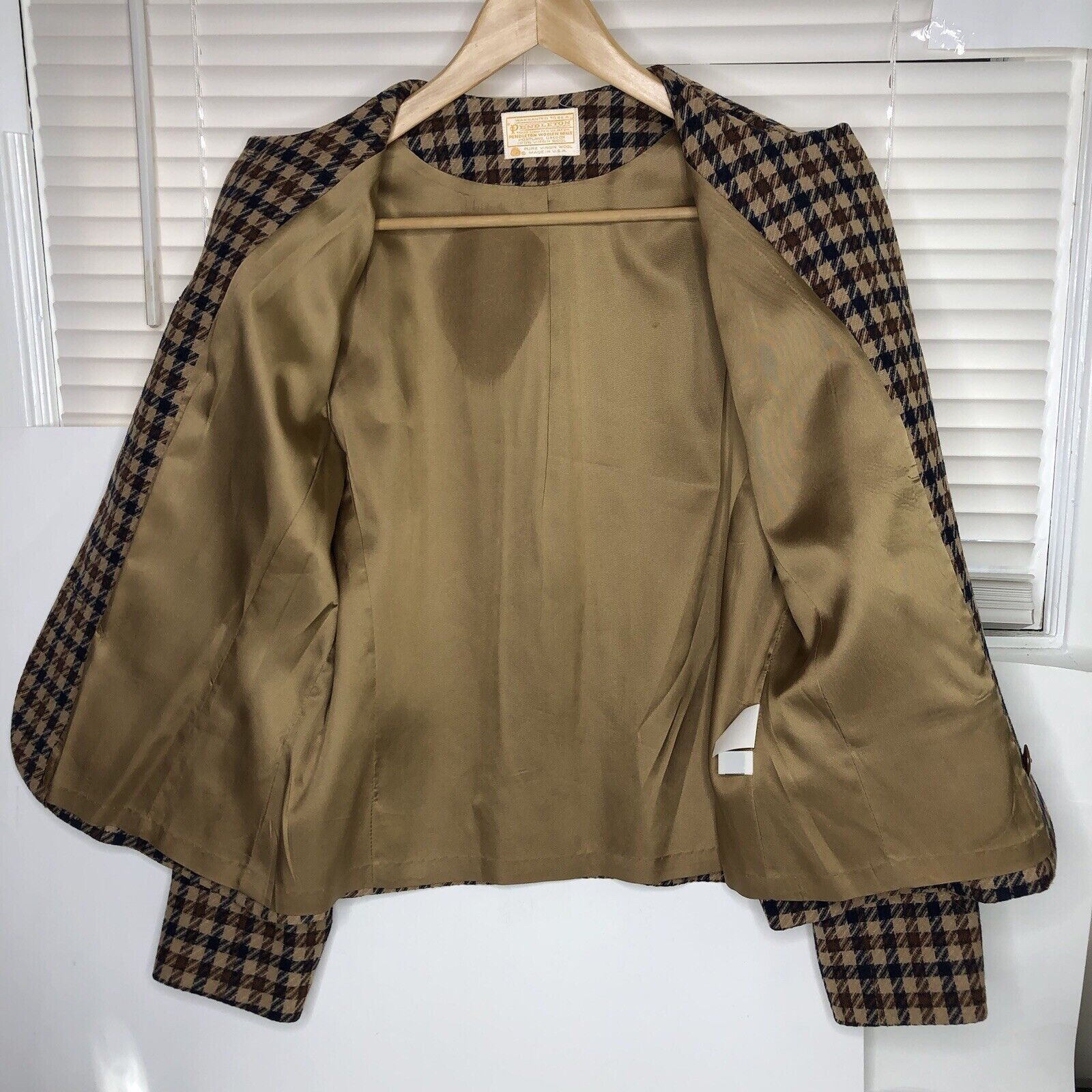 Pendleton PENDLETON Pure Wool Blazer Jacket Coat Sz 12 Plaid Brown Size XL / US 12-14 / IT 48-50 - 6 Thumbnail