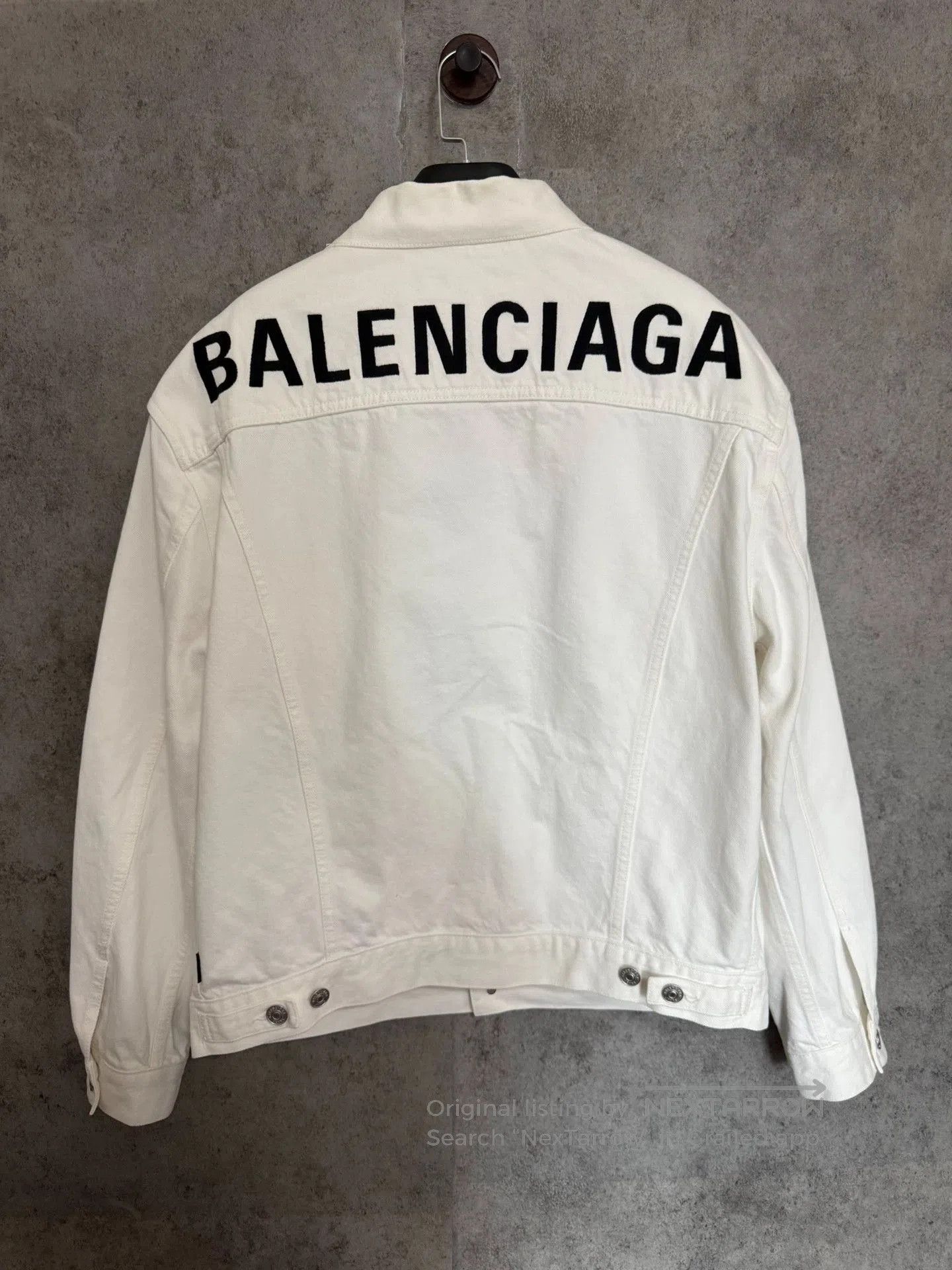 Balenciaga Balenciaga White Denim Jacket with Logo. Size US S / EU 44-46 / 1 - 5 Thumbnail
