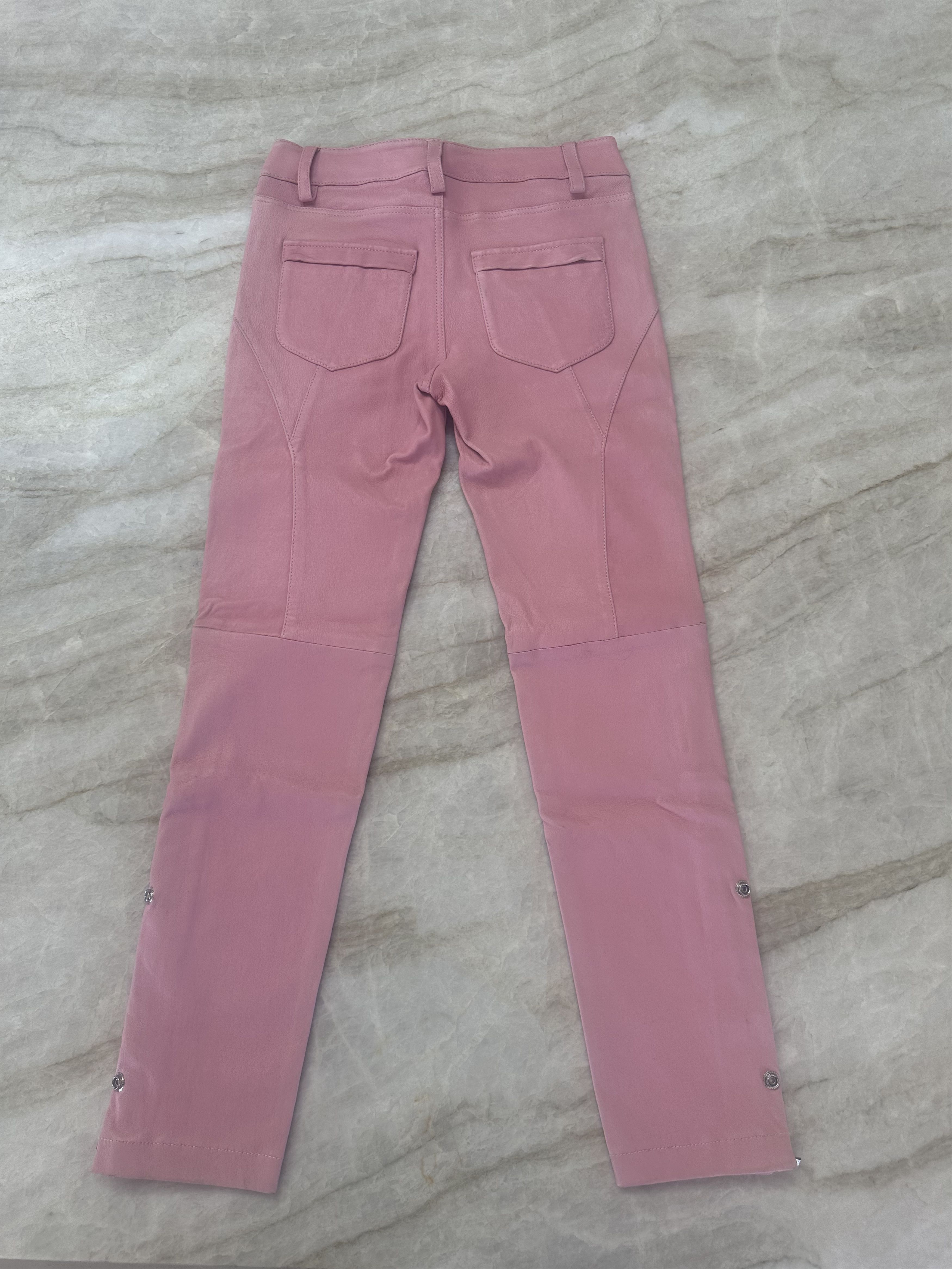Zadig & Voltaire Zadig & Voltaire Pink Leather Pants Size 25" / US 0 / IT 36 - 3 Thumbnail