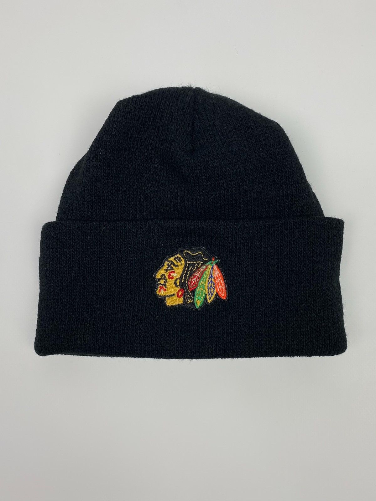 Vintage 1990’s Vintage Chicago Blackhawks Logo Cuff Beanie Hat Size ONE SIZE - 3 Thumbnail