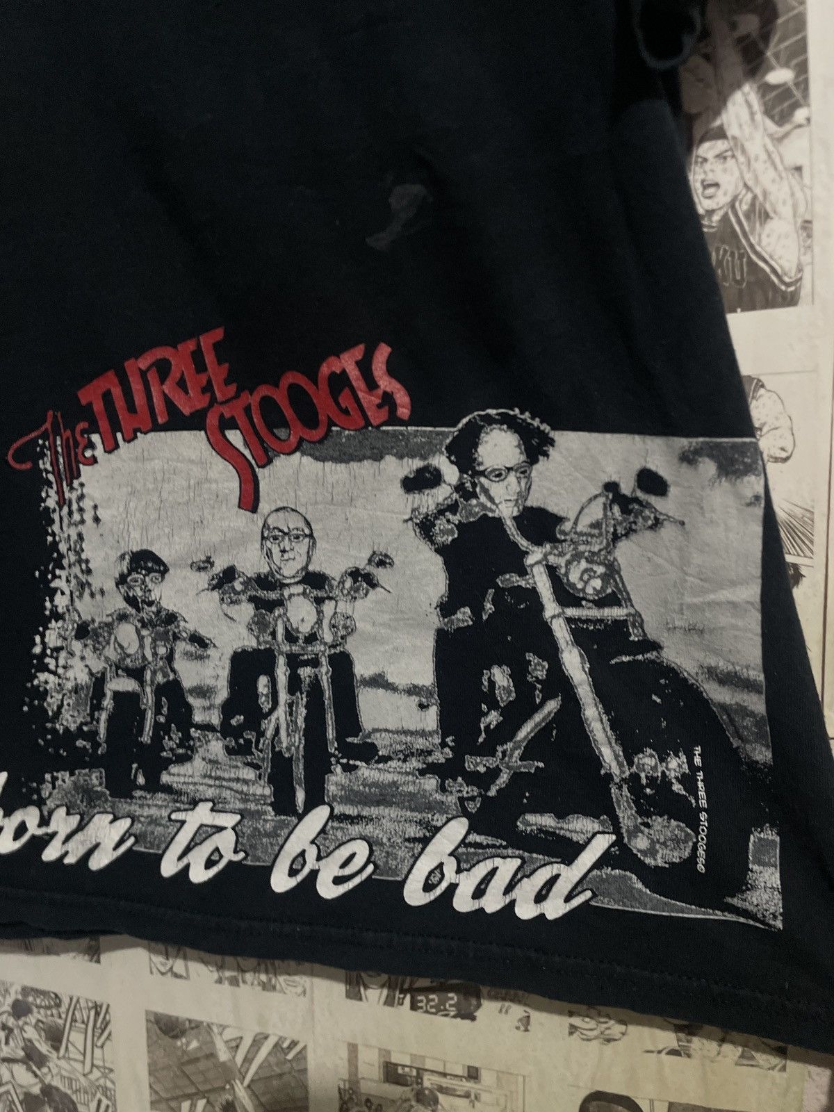 Band Tees × Japanese Brand × Vintage Vtg The Three Stooges "Born to Be Bad" T-Shirt Mens XL Size US XL / EU 56 / 4 - 3 Thumbnail