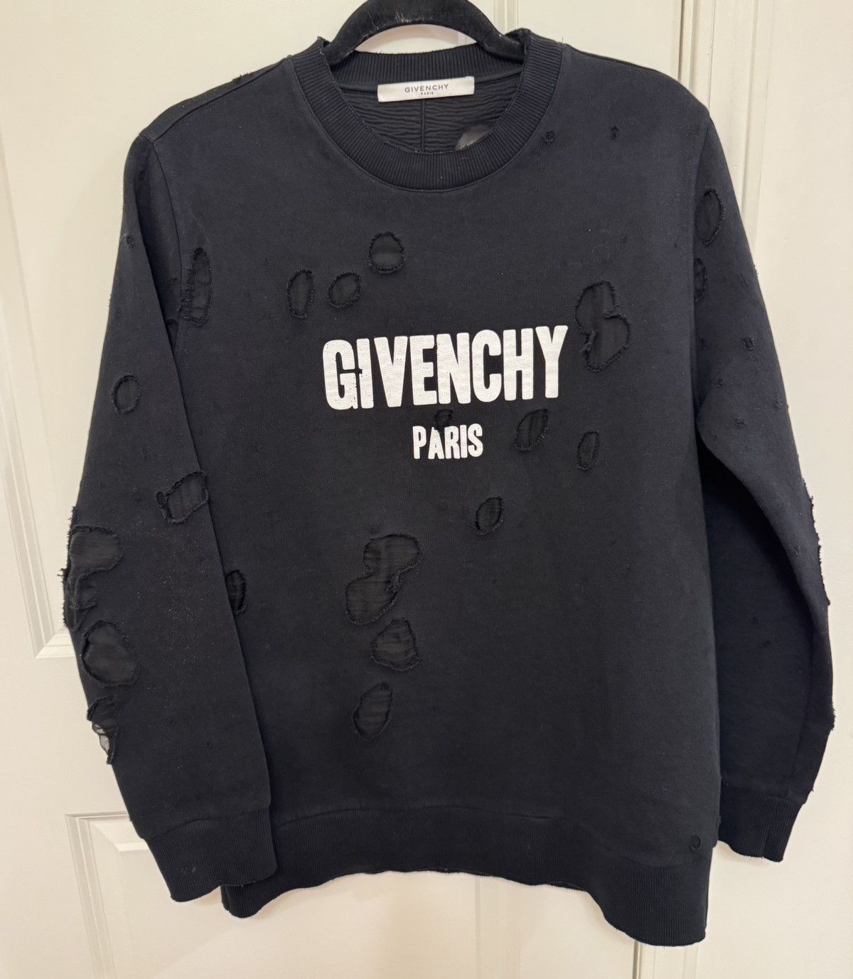 Givenchy Distressed Holes Sweatshirt Size L / US 10 / IT 46 - 1 Thumbnail