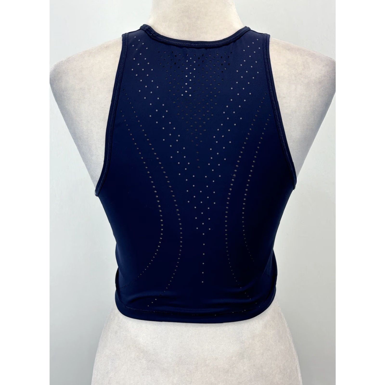 Athleta Athleta Accelerate Crop Tank Top Sz XXS Navy Sleeveless Perforated Size XXS / US 00 / IT 34 - 3 Thumbnail