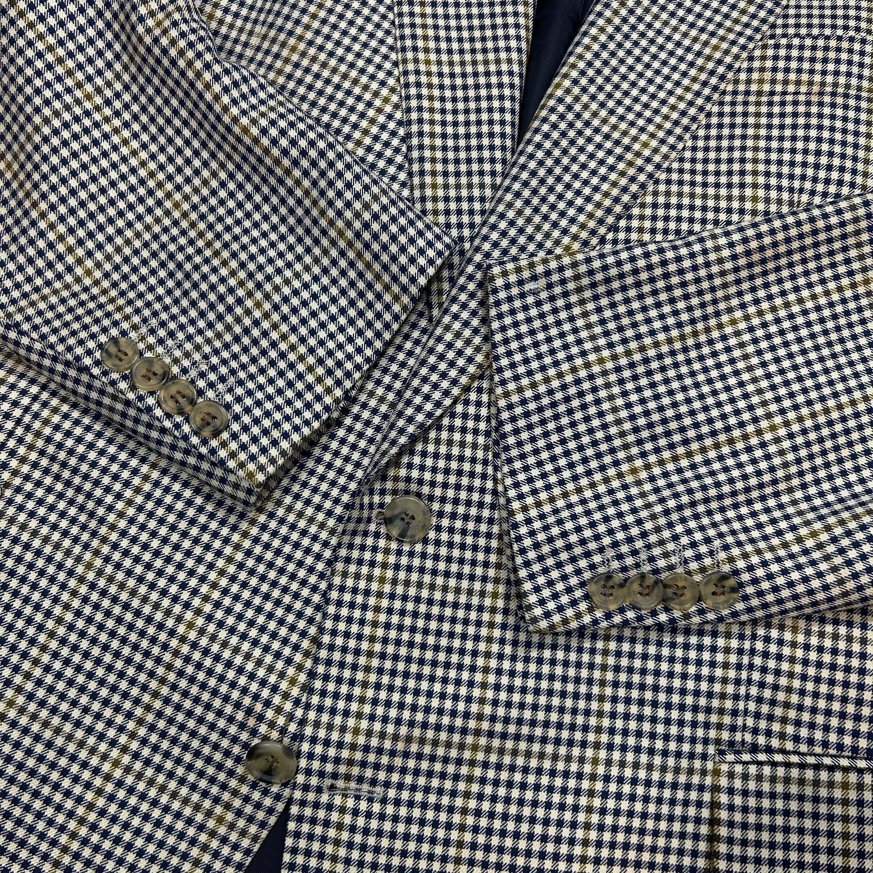 Burberry Prorsum Burberry Prorsum Wool Silk Ecru Check Monaco Blazer 56 Size 46R - 4 Thumbnail