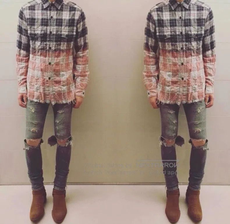Saint Laurent Paris Saint Laurent Paris Light Blue Rusty Destroyed Knee Damage Size US 30 / EU 46 - 7 Thumbnail