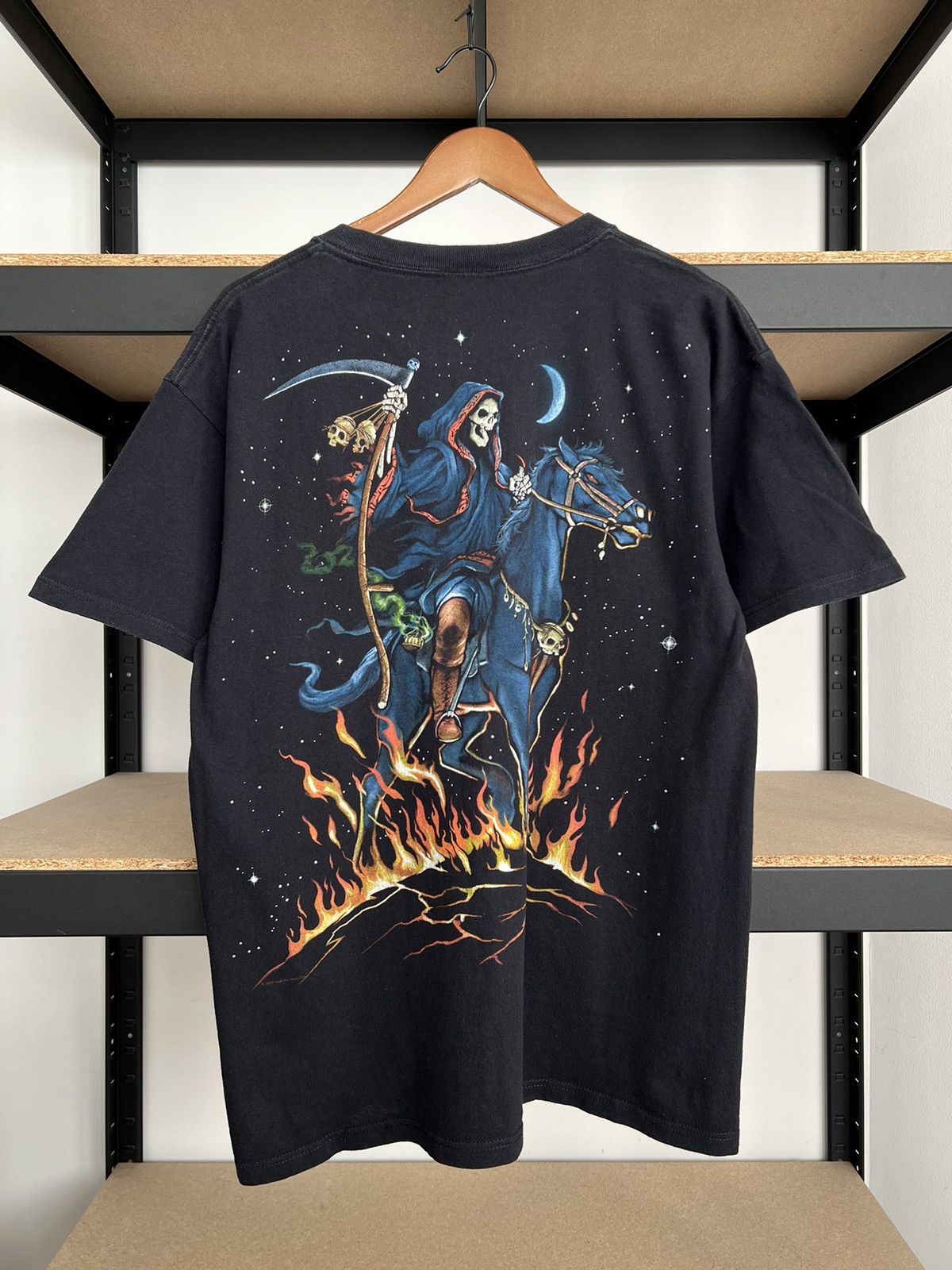 Liquid Blue Vintage 2003 Liquid Blue Grim Reaper Black T-shirt Size US L / EU 52-54 / 3 - 4 Thumbnail