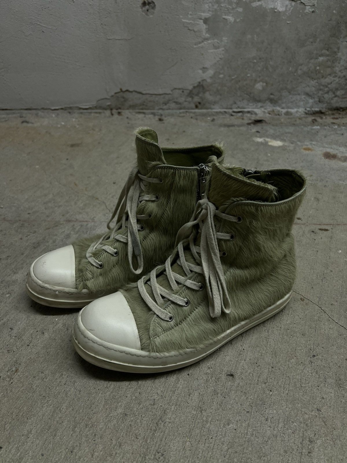 Rick Owens Rick Owen’s Mainline ‘Dirty Acid’ Pony Hair High Ramones Size US 9.5 / EU 42-43 - 3 Thumbnail