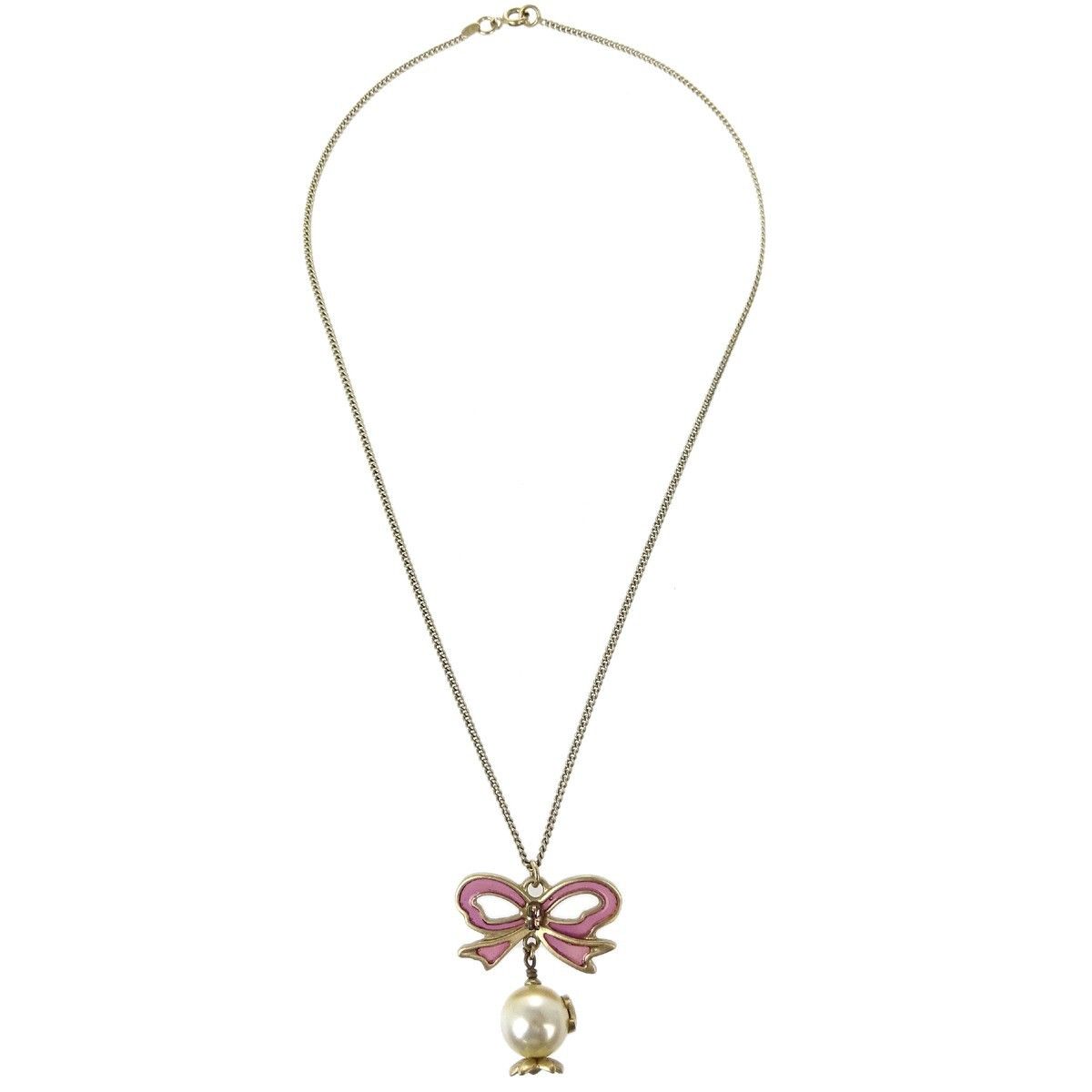 Chanel Chanel CC Bow Necklace Gold-plated with Artificial pearl Size ONE SIZE - 1 Thumbnail
