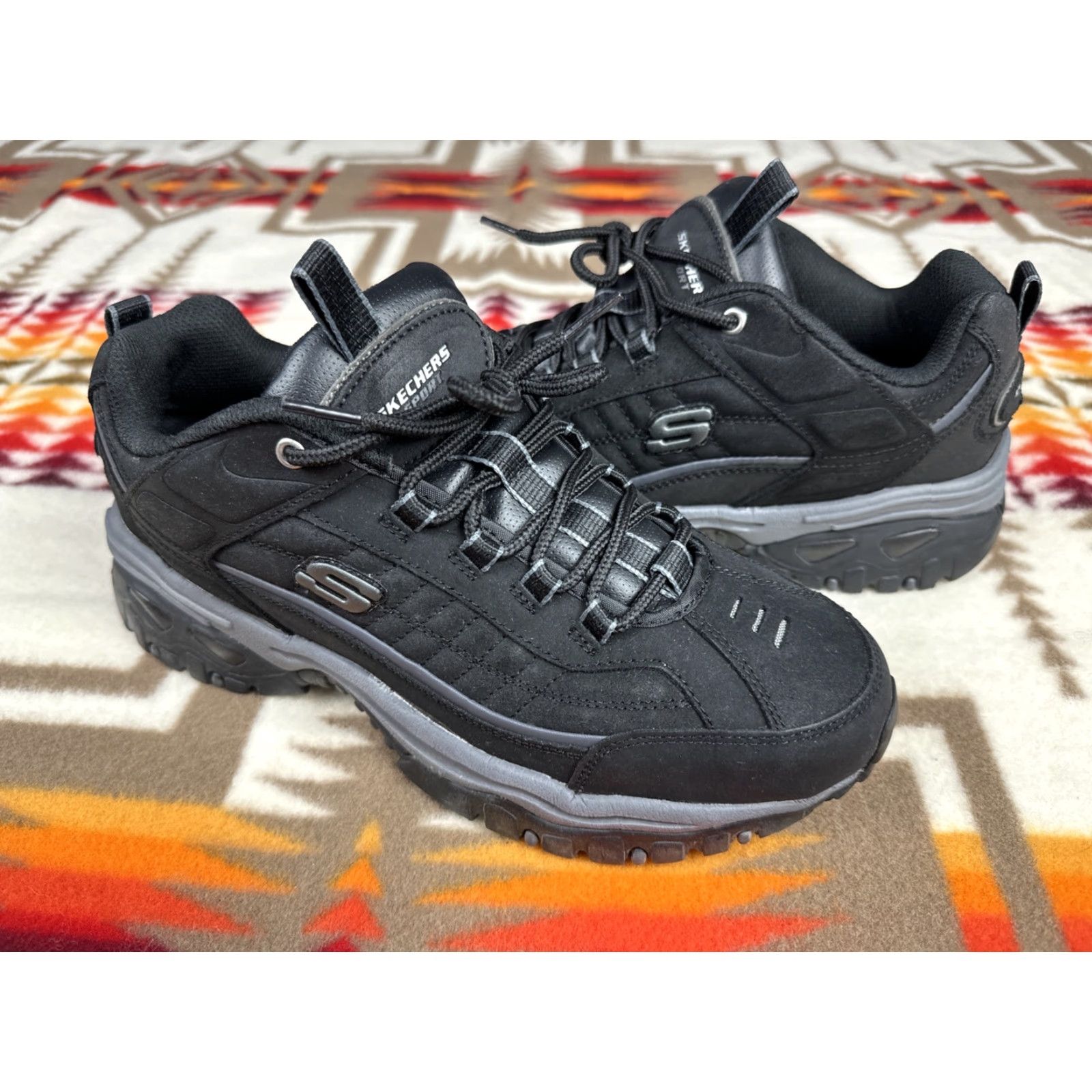 SKECHERS SKECHERS Energy Afterburn Lace-Up Sneaker Mens Sz 10 Black White Boxer Shoes? Size US 10 / EU 43 - 2 Thumbnail