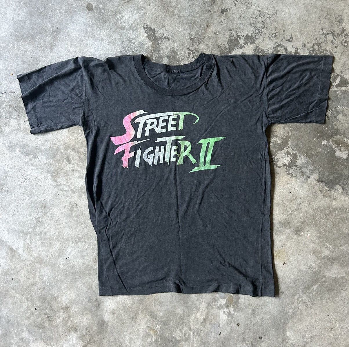 image of Playstation x Street Fighter Vintage " Street Fighter " Capcom Promo Shirts 90's in Black (Size XL)