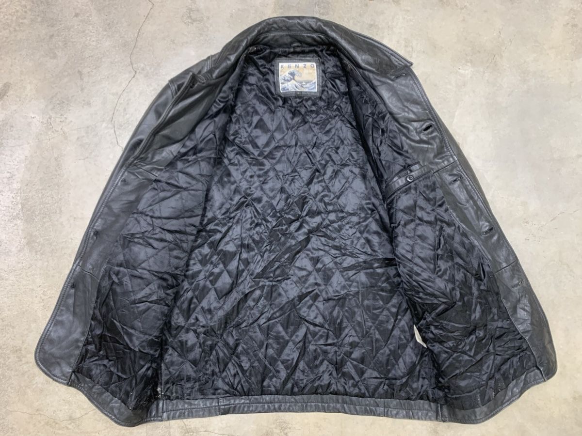Kenzo Kenzo Jeans Vintage Distressed Leather Jacket Size US XL / EU 56 / 4 - 15 Thumbnail