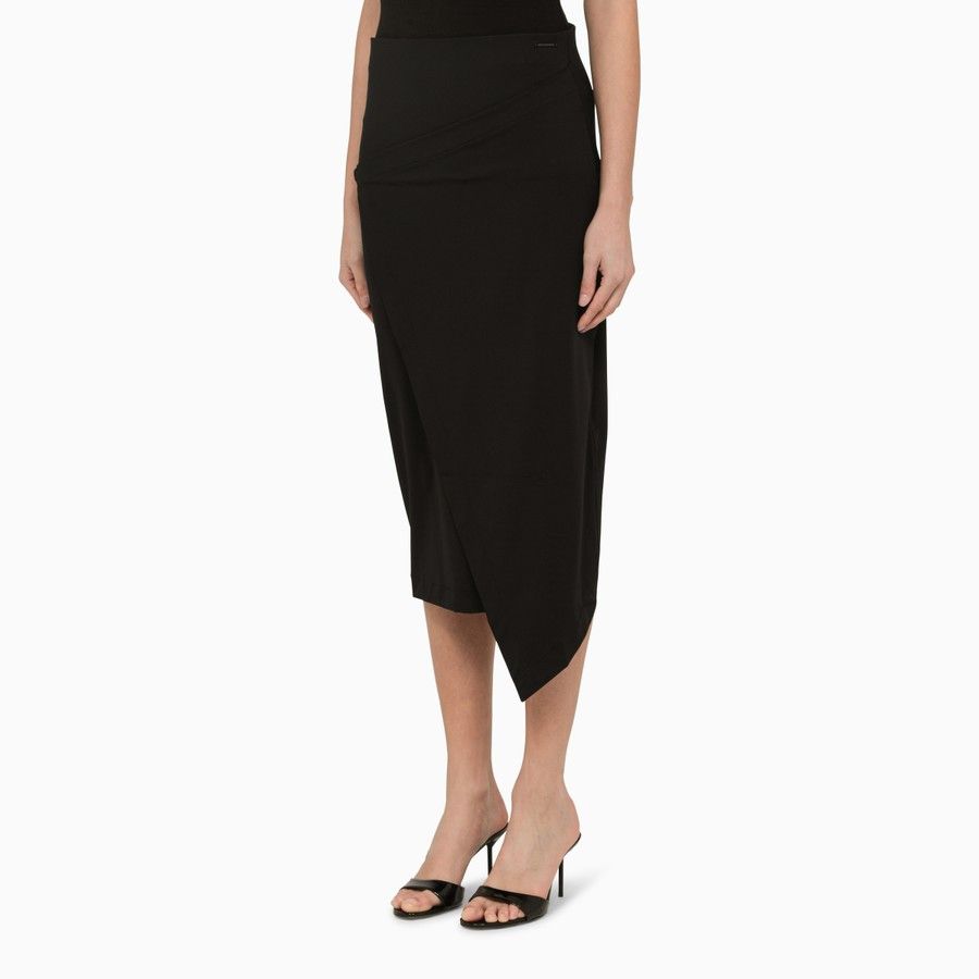 o1d2blof0824 Midi Wrap Skirt in Black