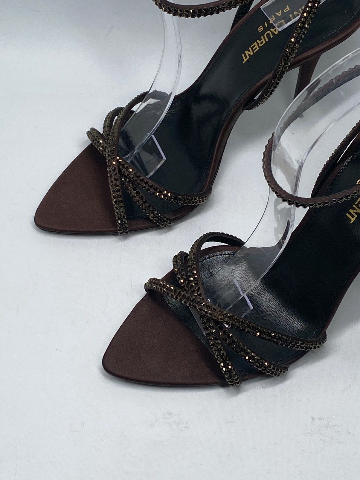 Yves Saint Laurent Saint Laurent Ava Sandals Satin with Rhinestones size 37.5 Size US 7.5 / IT 37.5 - 6 Thumbnail