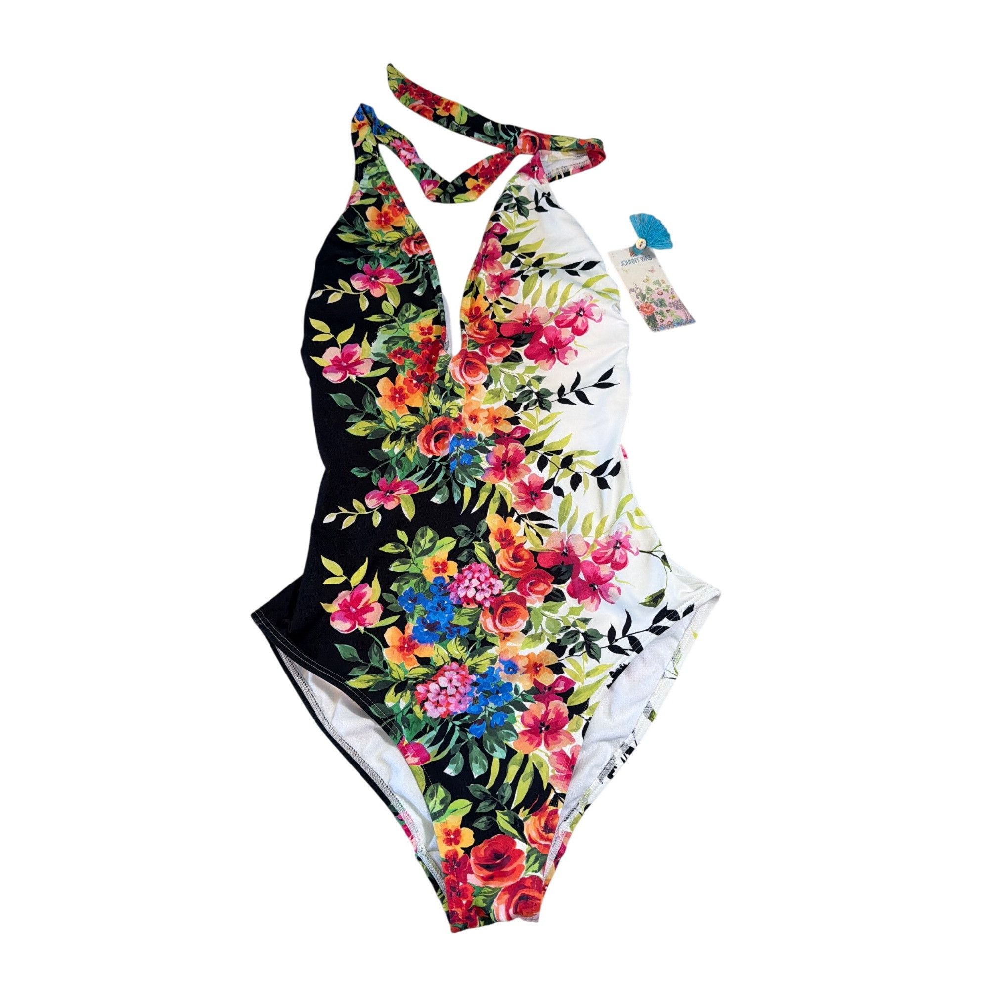 Johnny Was New Johnny Was Spring Halter One Piece Floral Swim Suit Smal Size ONE SIZE - 13 Thumbnail