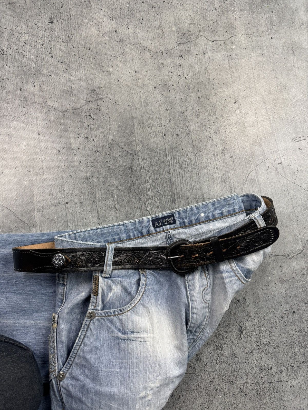 Harley Davidson Harley Davidson belt vintage distressed futuristic belt Size ONE SIZE - 2 Thumbnail