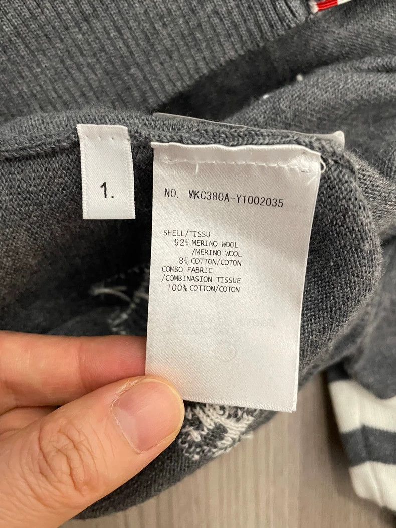 Thom Browne Thom Browne size1 Gray kite plane wool sweater Size US S / EU 44-46 / 1 - 5 Thumbnail