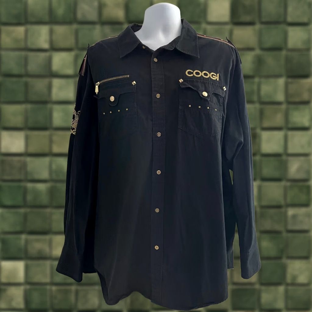 coogi long sleeve dress shirts COOGI Silk Shirt in Blues