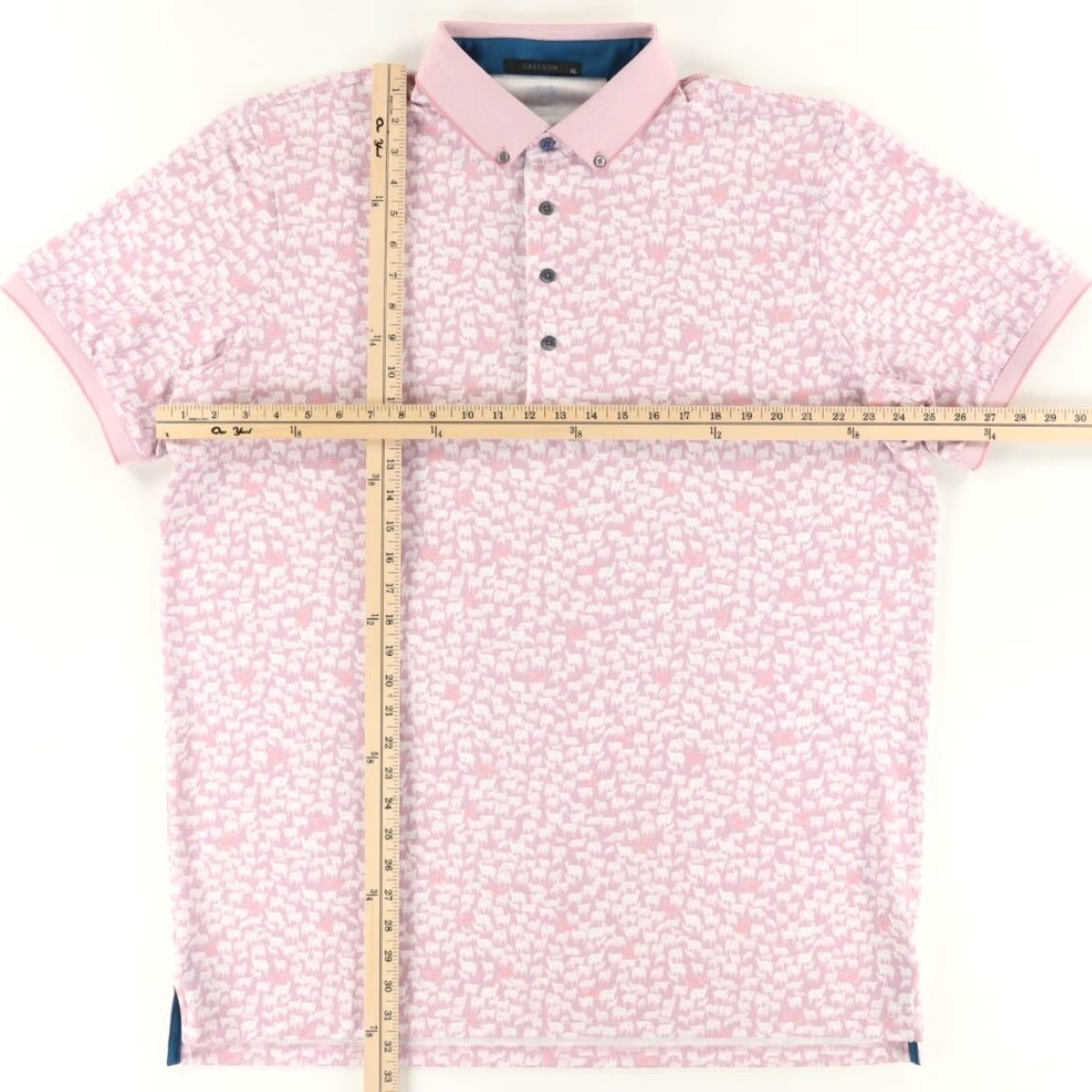 Vintage Greyson Band of Sheep Polo Shirt Men XL Pink ShortSleeve All Over Print Polyester Shirt Size US XL / EU 56 / 4 - 3 Thumbnail