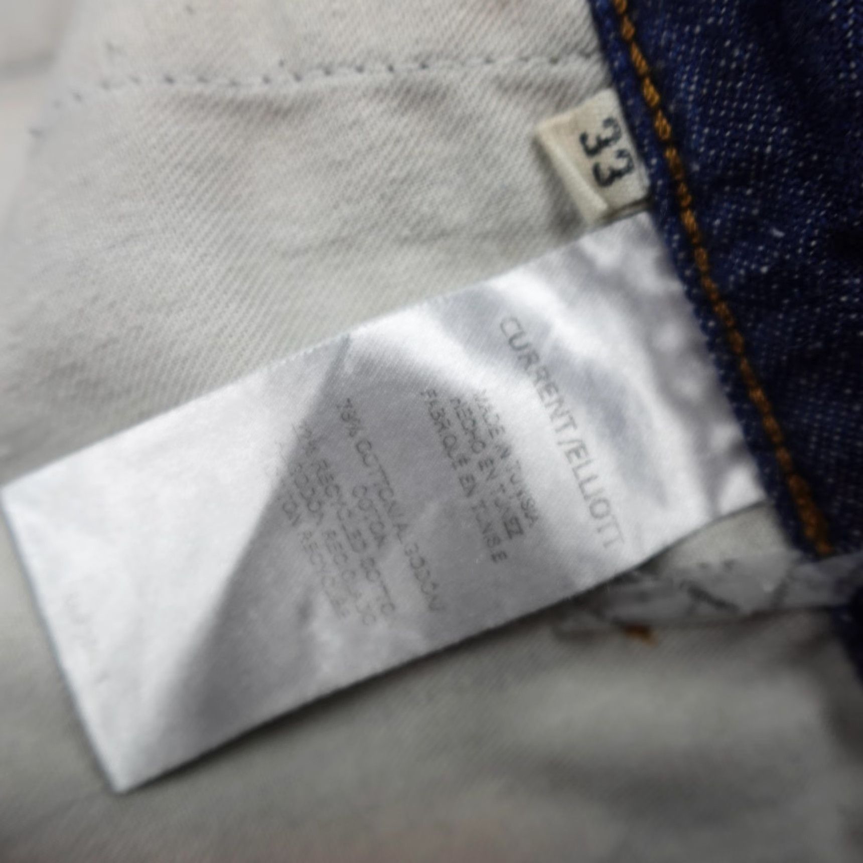 Vintage Current/Elliott Denim Pants Mens 33 Blue Ink Selvage Slim Straight CEM0106SV Size US 33 - 5 Thumbnail