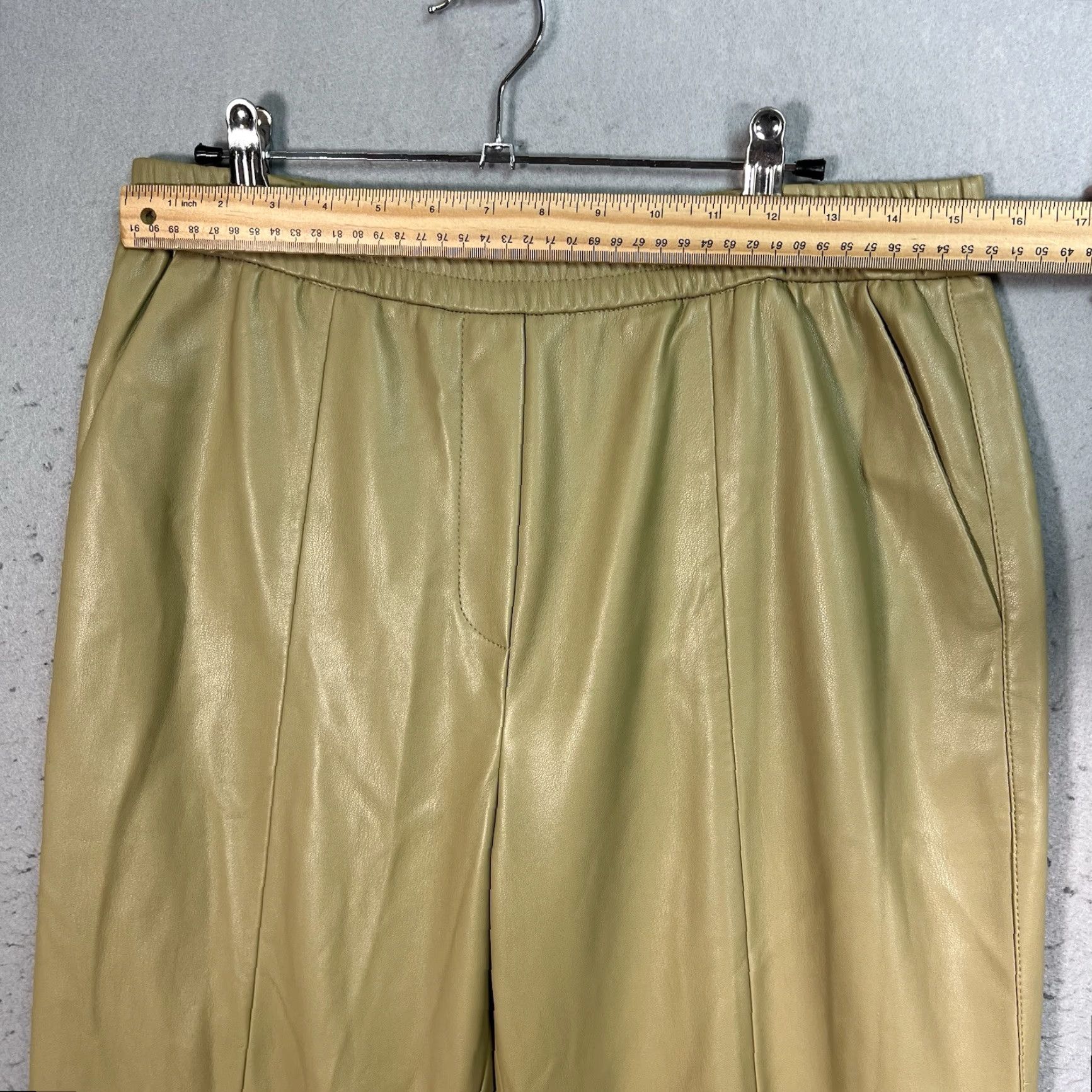 Mango VINTAGE Mango Paneled Pants Womens Large Beige Straight Fit Wide Leg Pockets Elastic Pants Womens Large Beige Mango Paneled Size 36" / US 14 / IT 50 - 2 Thumbnail