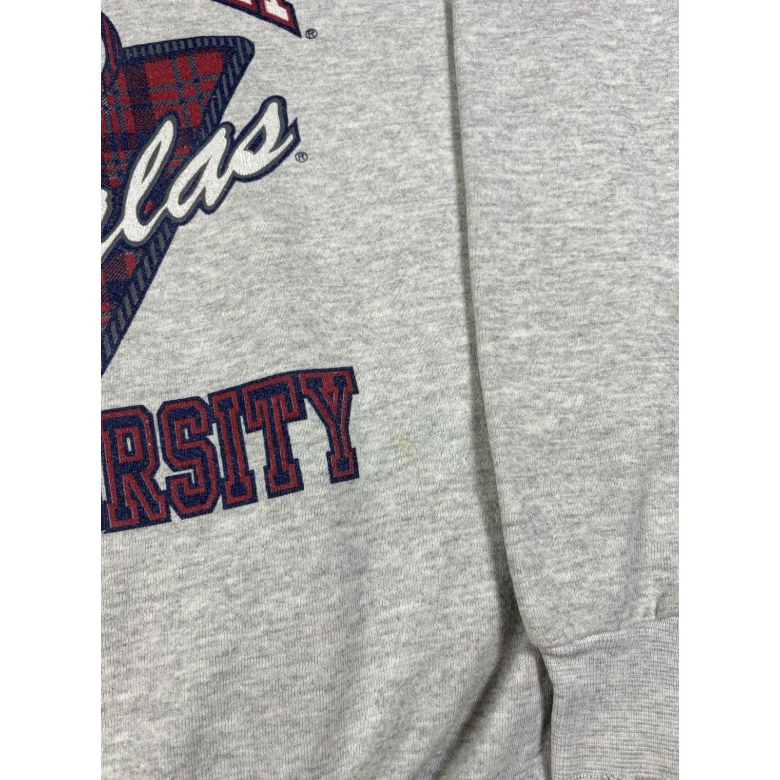 Hanes VINTAGE University Sweatshirt Gray Pullover L Hanes Men 80s 90s Graphic Print College Football Hardwearing Wool Blend? Size US L / EU 52-54 / 3 - 4 Thumbnail