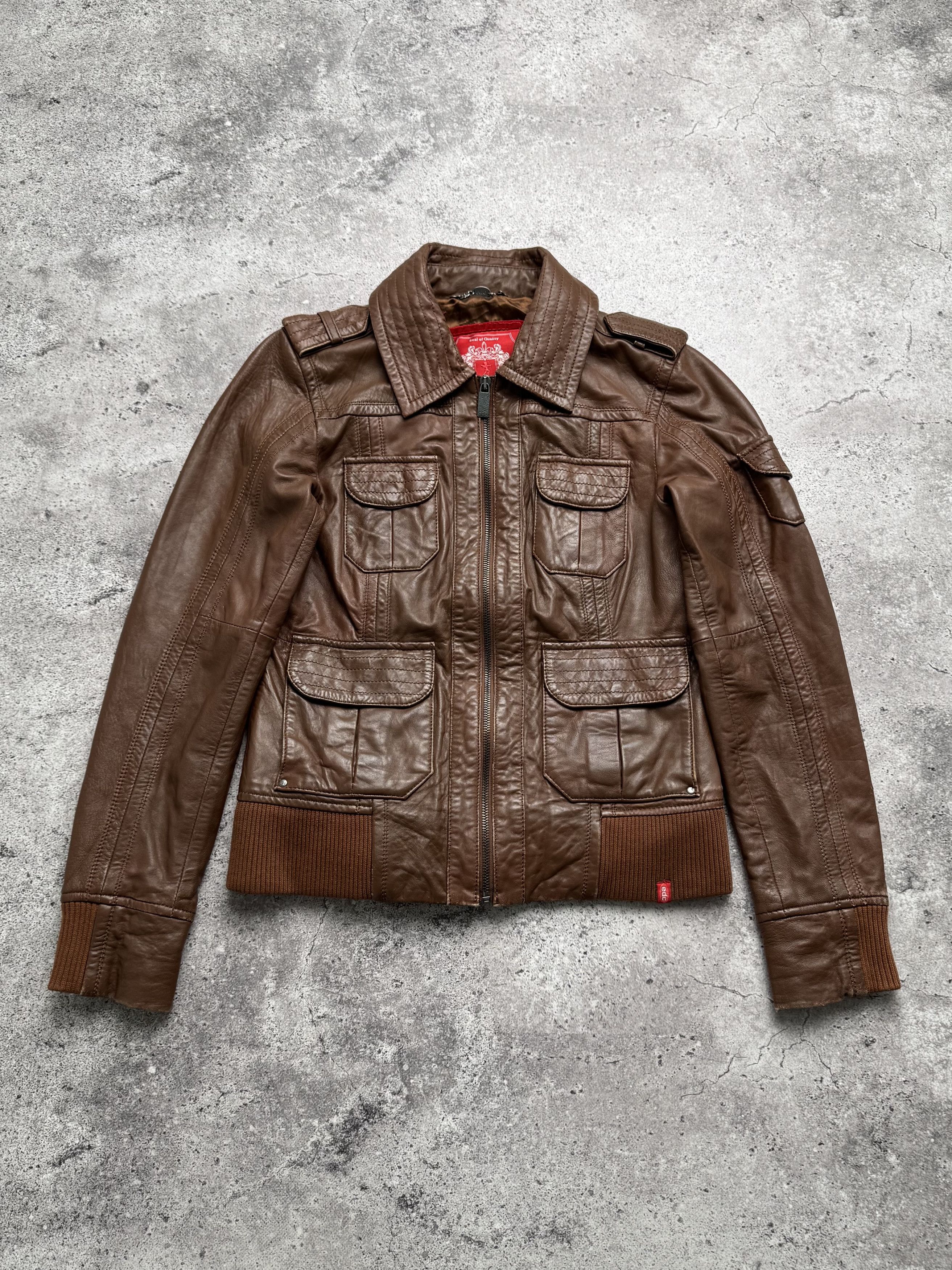 Vintage Vintage Cropped Leather Jacket C2(V491) Size M / US 6-8 / IT 42-44 - 1 Thumbnail