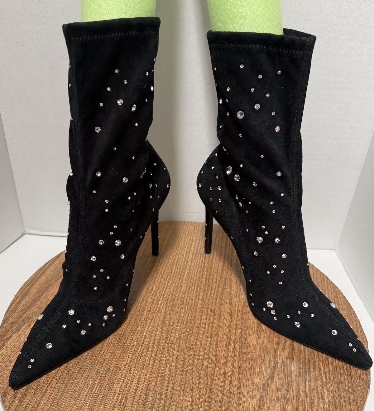 Stuart Weitzman Stuart Weitzman Cosmic 100 Black Suede Stretch Bootie Size US 8.5 / IT 38.5 - 6 Thumbnail