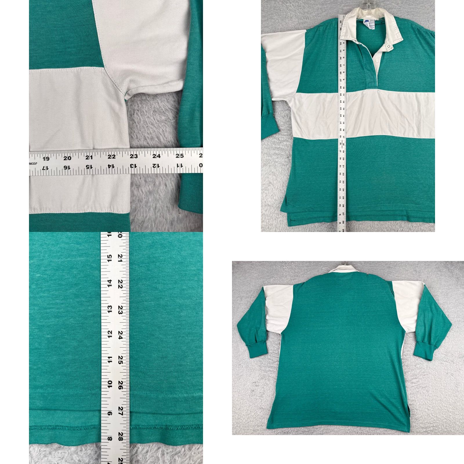 Vintage VINTAGE Extra Touch Polo Shirt Women 24W Blue Stripe Polyester Blend Long Sleeve Rugby Shirt Womens Size 4XL / US 24-26 - 8 Thumbnail