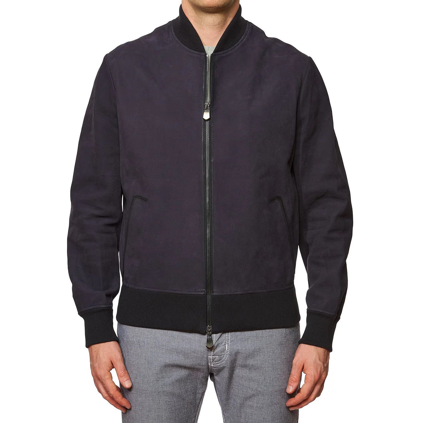 Berluti BERLUTI Paris Navy Blue Calfskin Soft Leather Bomber Jacket Size US M / EU 48-50 / 2 - 1 Thumbnail