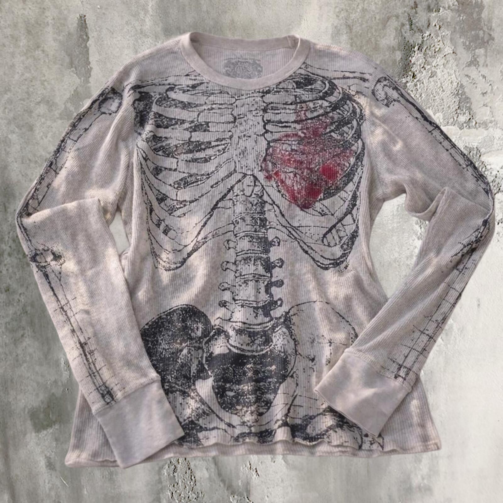 Vintage skeleton ribcage thermal long sleeve Size M / US 6-8 / IT 42-44 - 1 Thumbnail