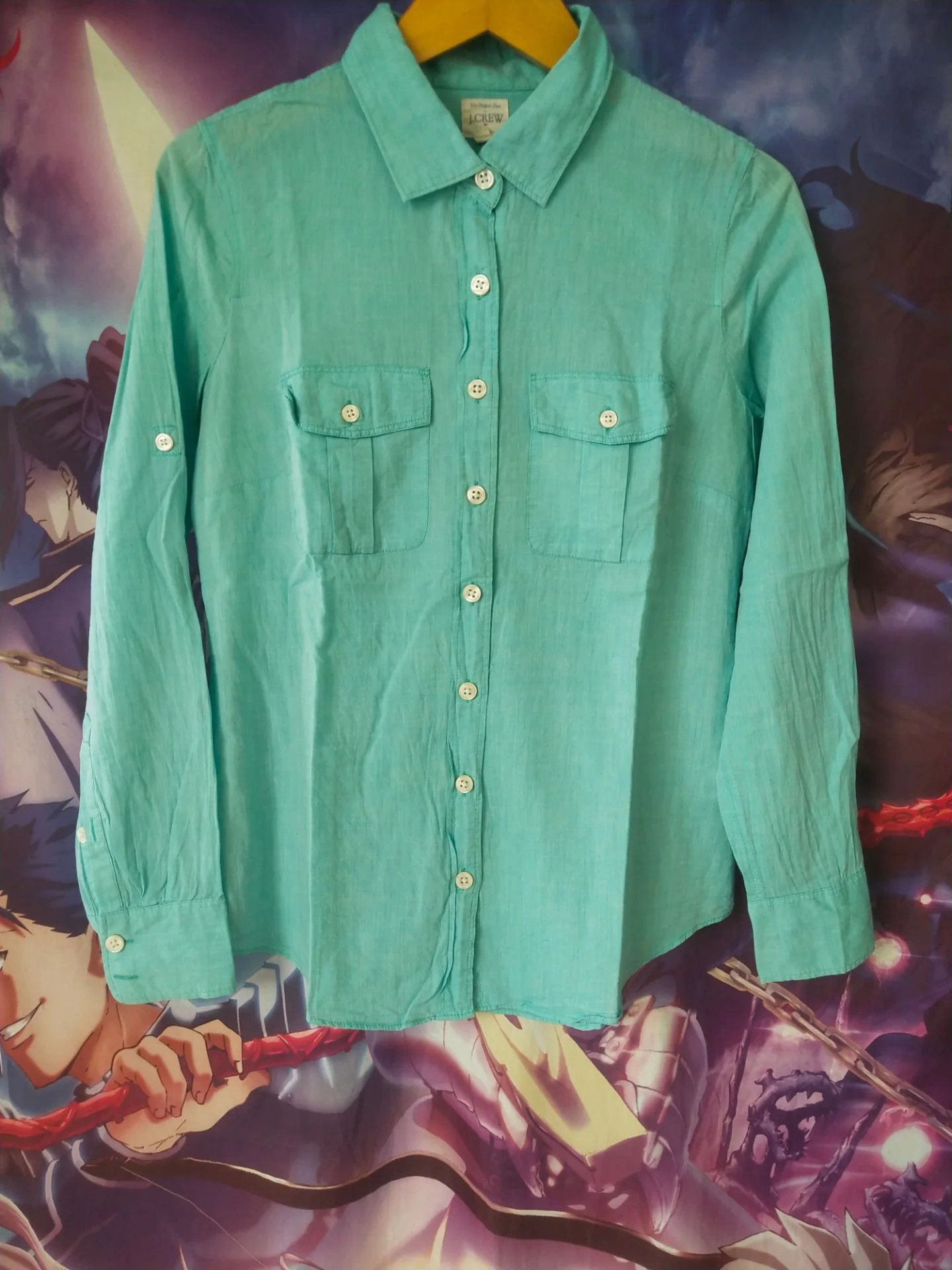J.Crew J. Crew Teal Green Double Pocket Woman Shirt Size XS / US 0-2 / IT 36-38 - 1 Thumbnail