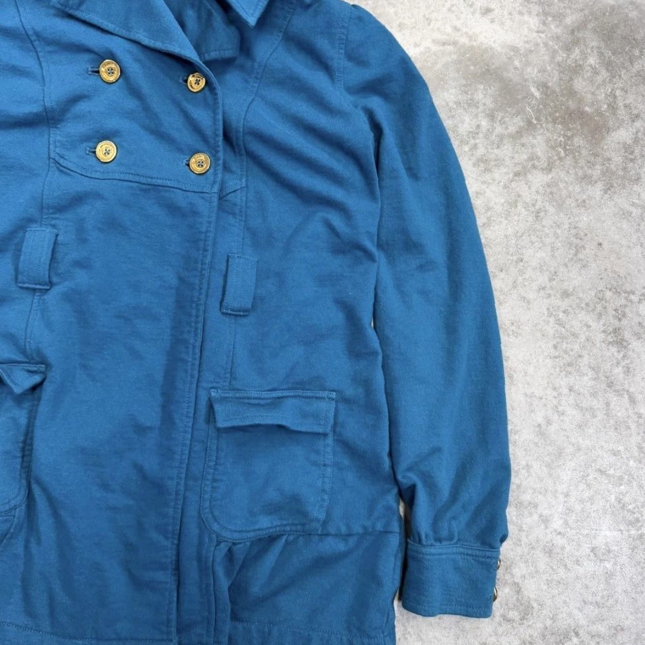 Juicy Couture VINTAGE Juicy Couture Jacket Womens Medium Blue Hooded Double Breasted Peacoat Pockets Coat Size M / US 6-8 / IT 42-44 - 3 Thumbnail