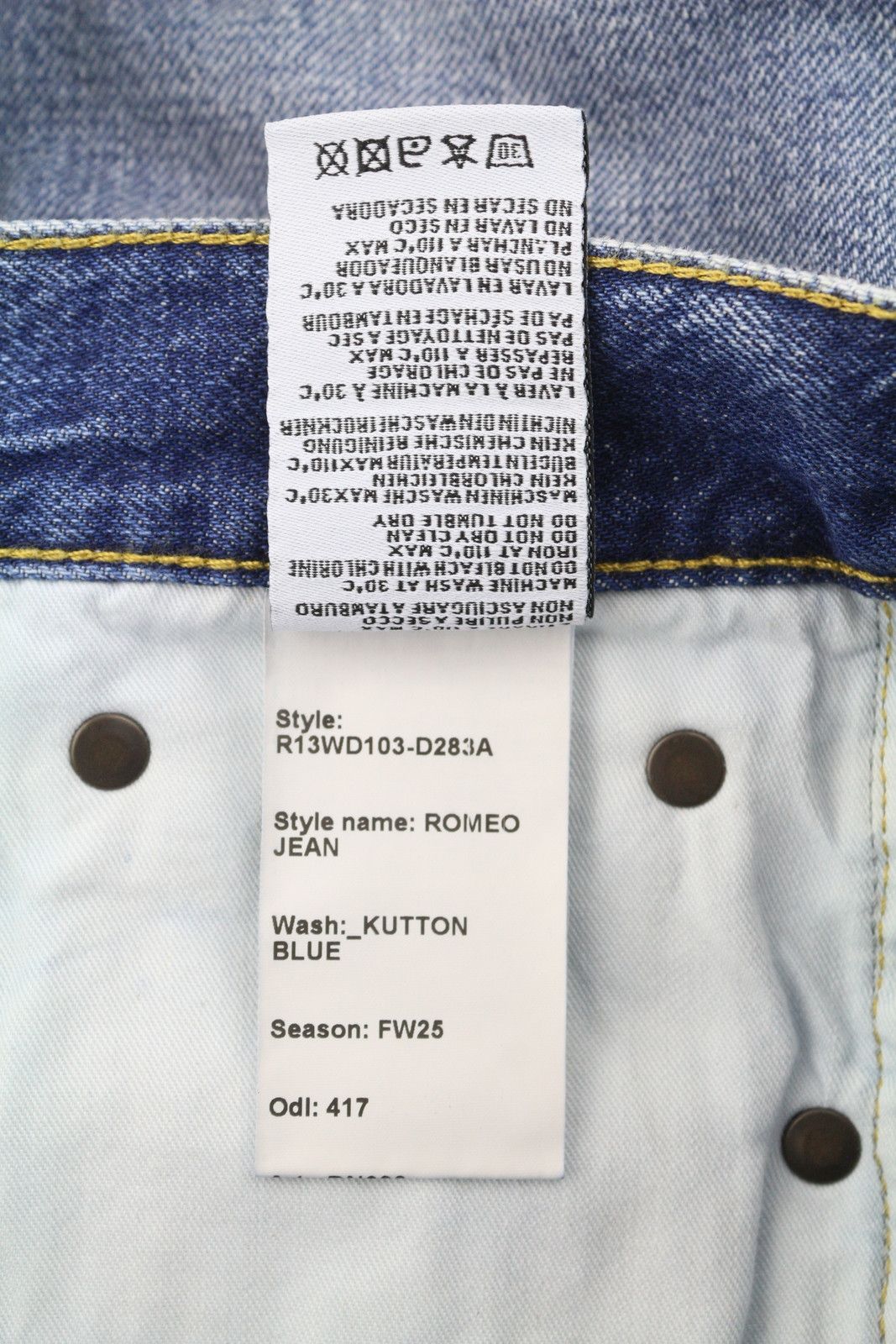 R13 ROMEO 26 Hutton Blue Faded Zip Fly Jeans 87172 Size 26" / US 2 / IT 38 - 10 Thumbnail