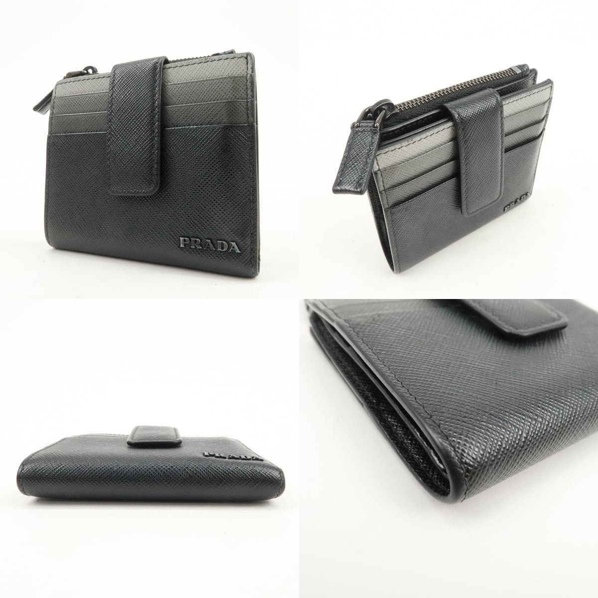 Prada Prada Saffiano Compact Wallet Black Size ONE SIZE - 3 Thumbnail