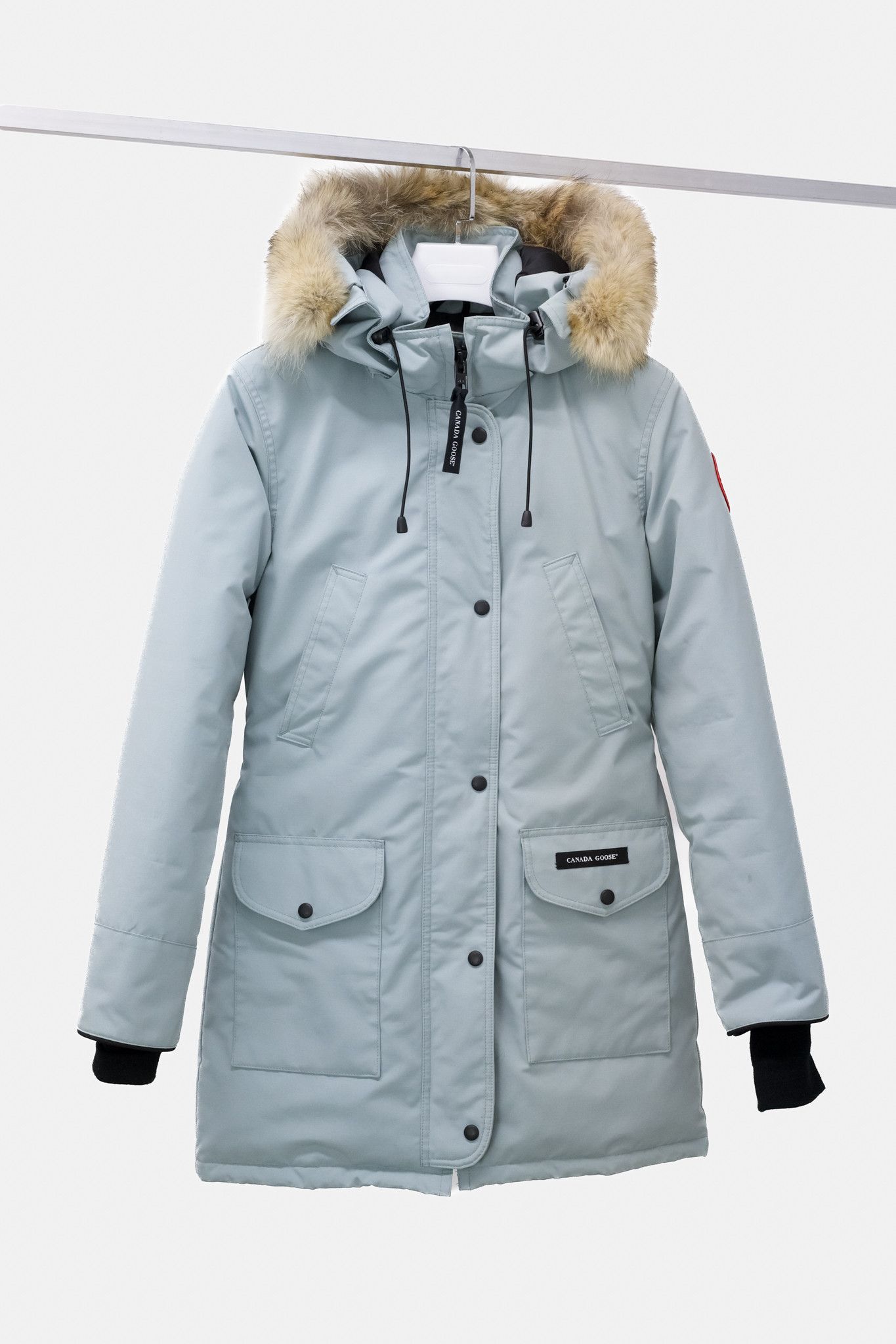 image of Canada Goose Teal Trillium Fusion Fit Fur Hooded Parka, Women's (Size Small)