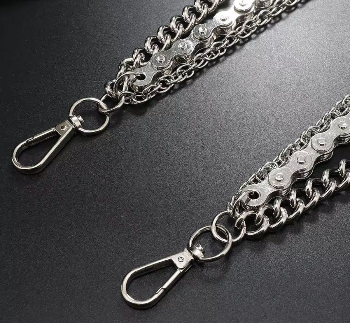 Jewelry MULTI-Layer Industrial Wallet Chain - Braided Leather Size ONE SIZE - 2 Thumbnail