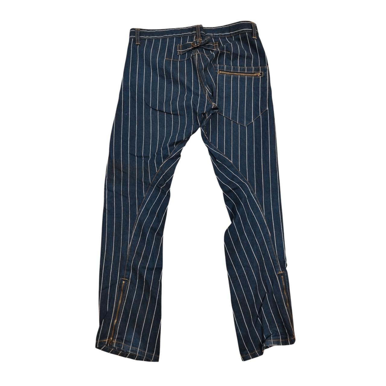 Japanese Brand Guell Mustard pinstripe denim Size US 33 - 1 Thumbnail