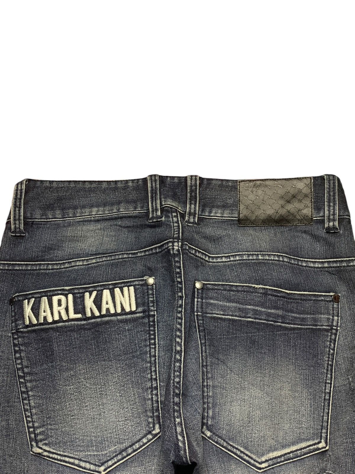 Japanese Brand × Karl Kani Vintage Japanese Karl Kani Faded Rip Slim Distressed Jeans Size US 32 / EU 48 - 8 Thumbnail