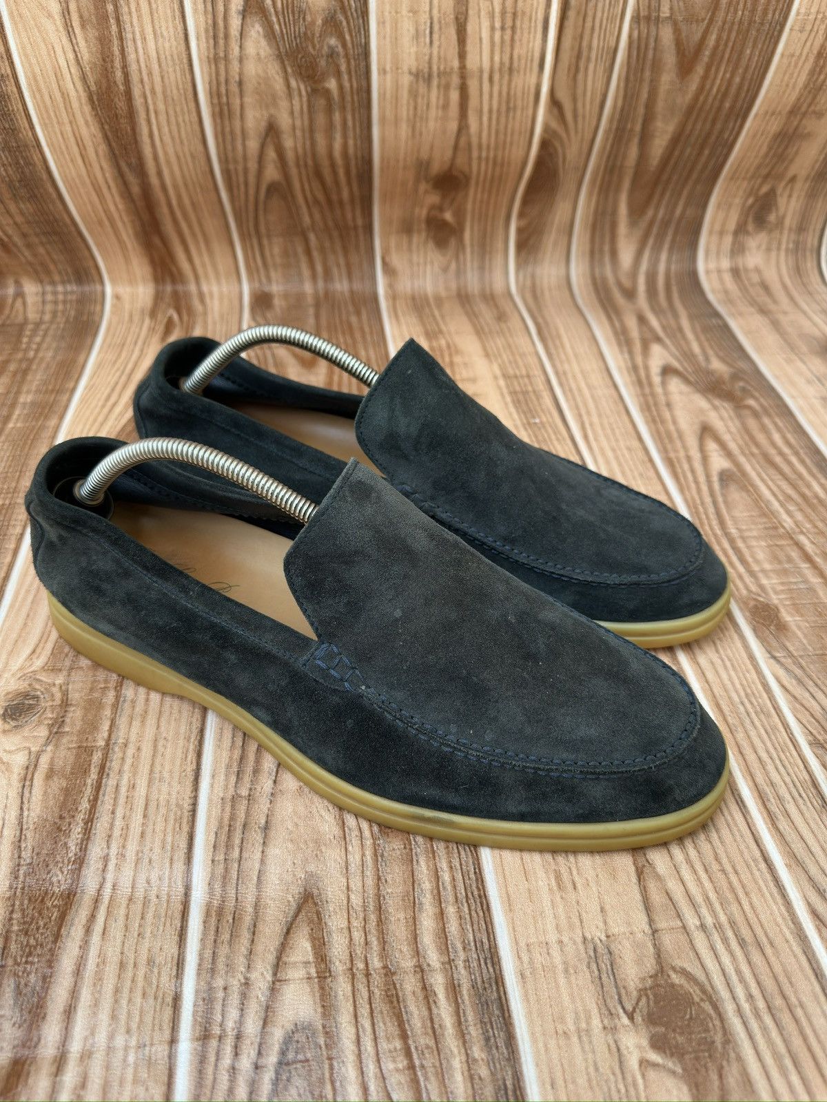 Loro Piana Loro Piana Greeny Blue Suede Summer Walk Loafers Size US 13 / EU 46 - 3 Thumbnail
