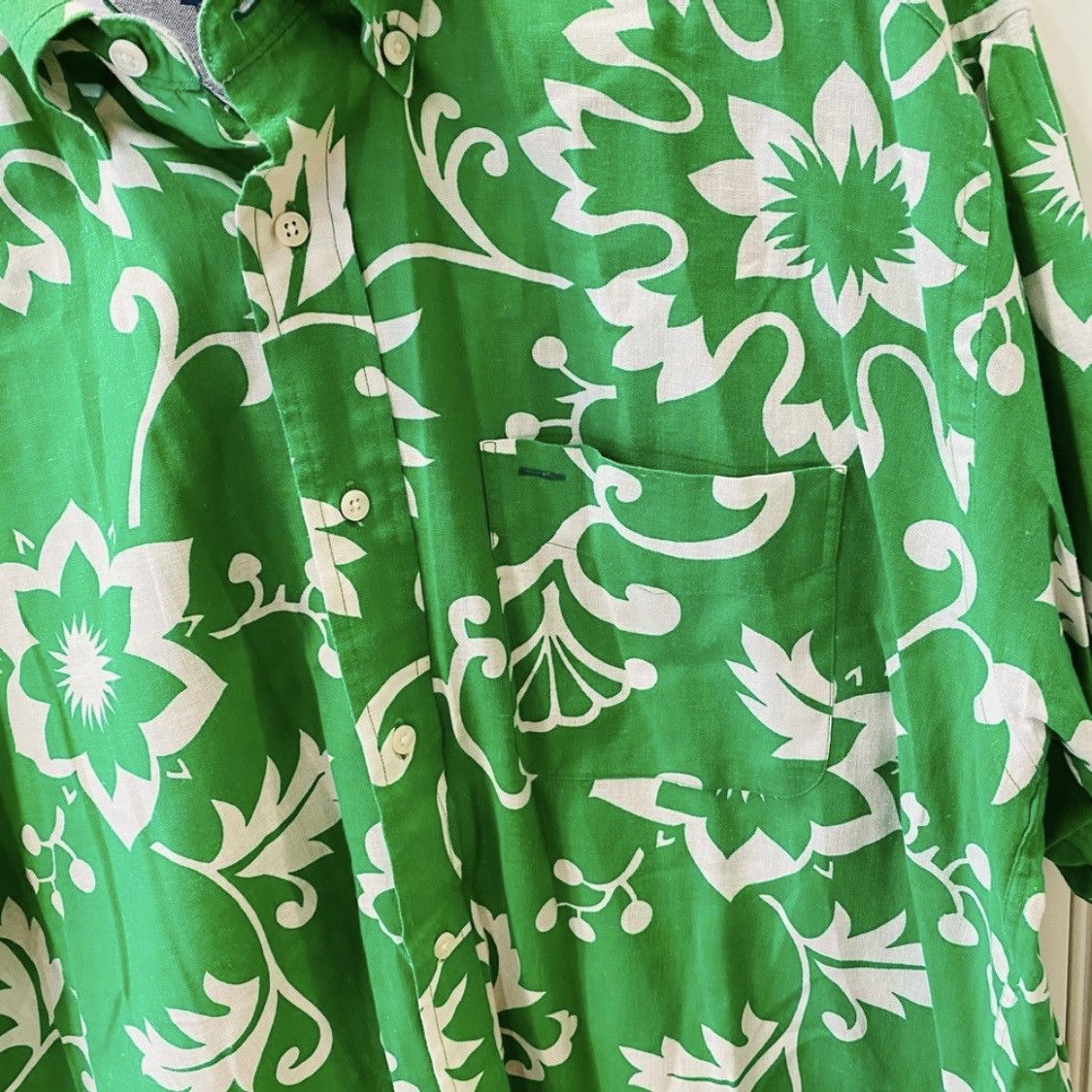 Tommy Hilfiger Tommy Hilfiger Green Hawaiian Linen Shirt M Size US M / EU 48-50 / 2 - 4 Thumbnail