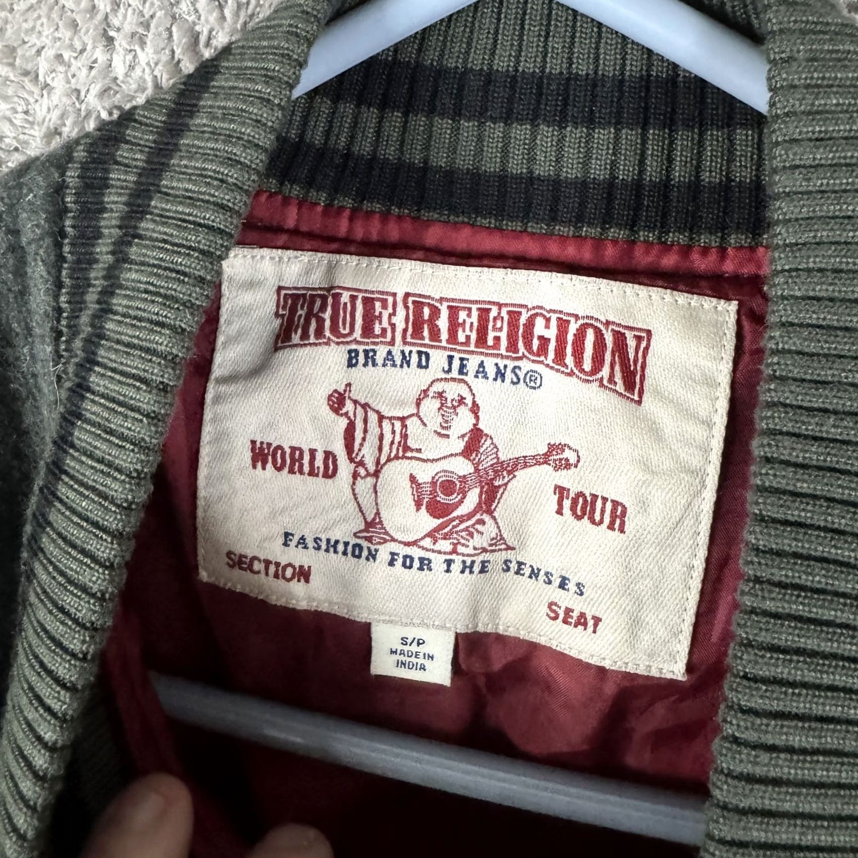 True Religion True Religion Jacket Mens Small Green Wool Varsity Snap Front Back Logo Graphic Size US S / EU 44-46 / 1 - 7 Thumbnail