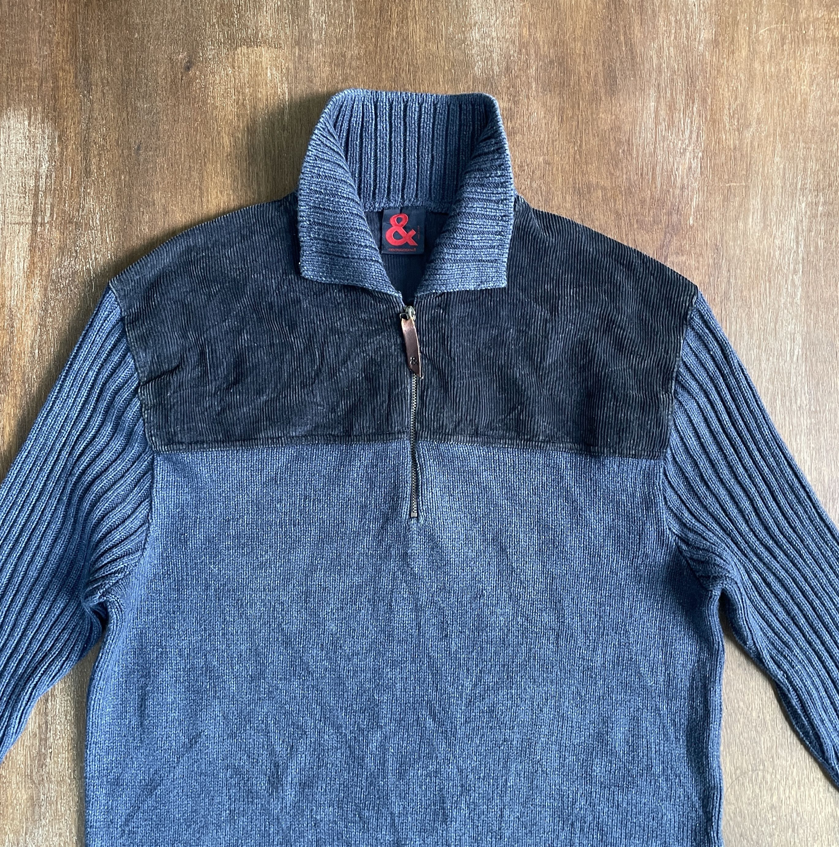 Dolce & Gabbana Dolce&Gabbanna Vintage Two-Tone Half Zip Sweater Size US XXS / EU 40 - 2 Thumbnail