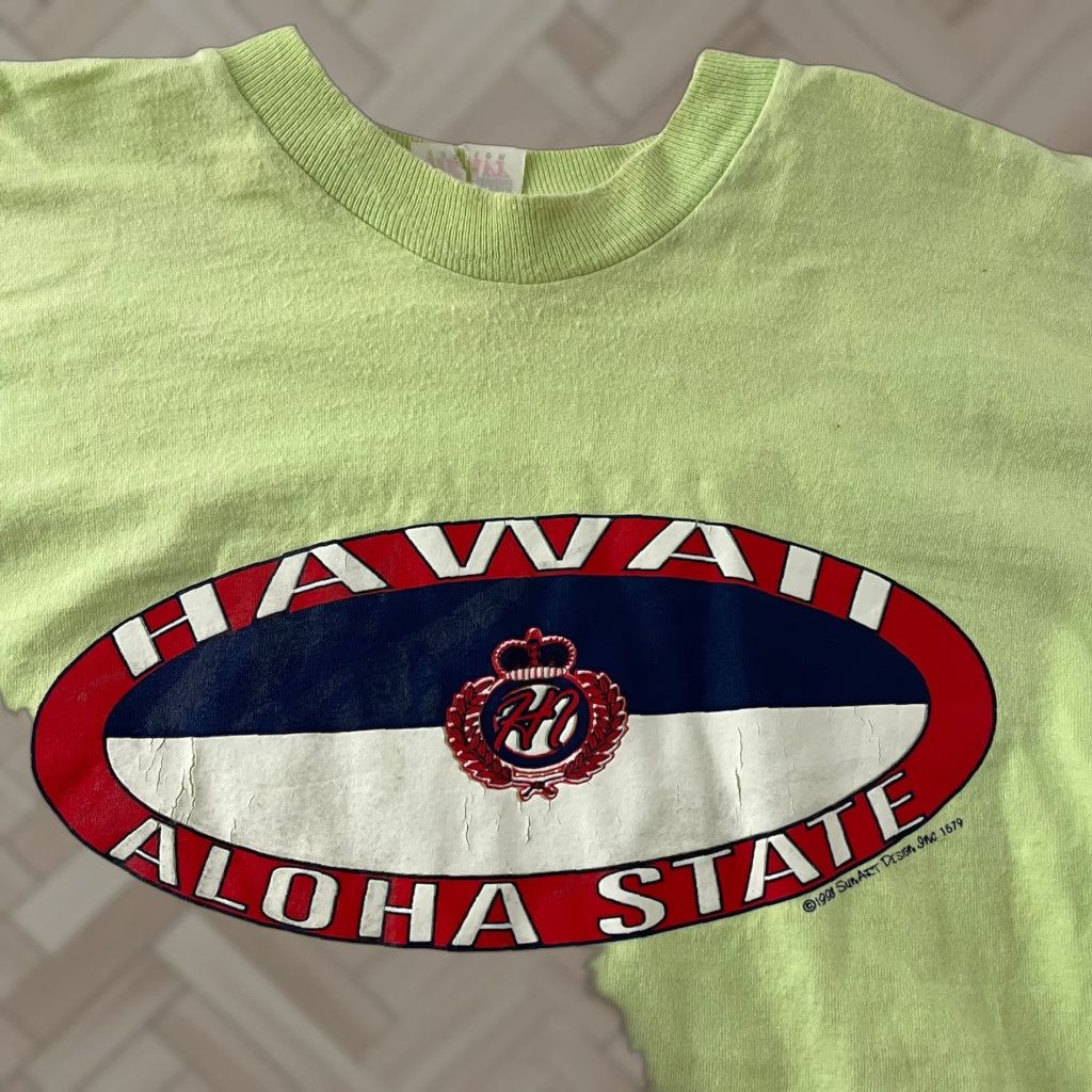 Fruit Of The Loom VINTAGE Fruit of the Loom T-Shirt Mens XL Green Short Sleeve Hawaii Size US XL / EU 56 / 4 - 1 Thumbnail