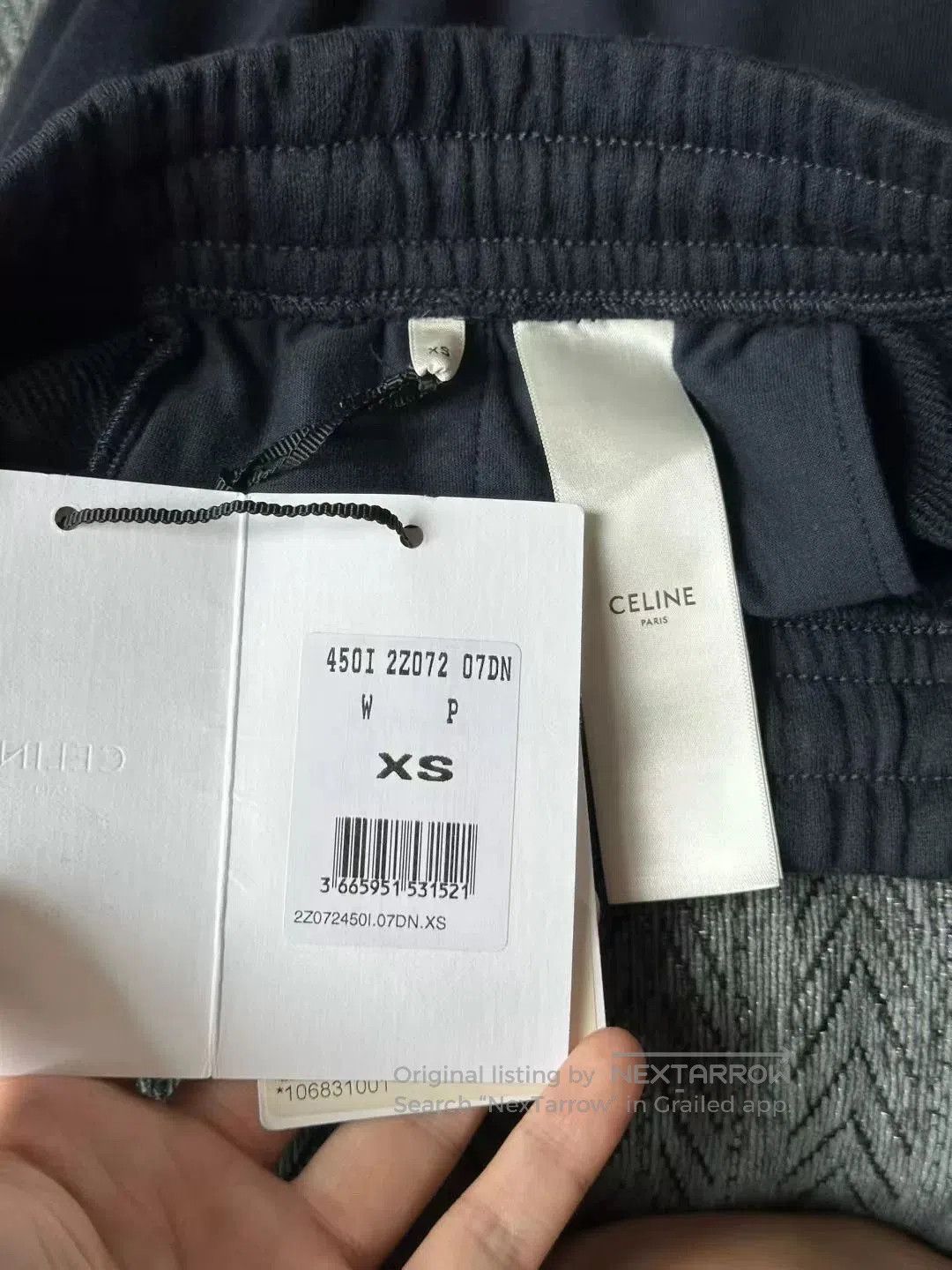 Celine celine navy blue embroidered sweatpants. Size 22" - 4 Thumbnail