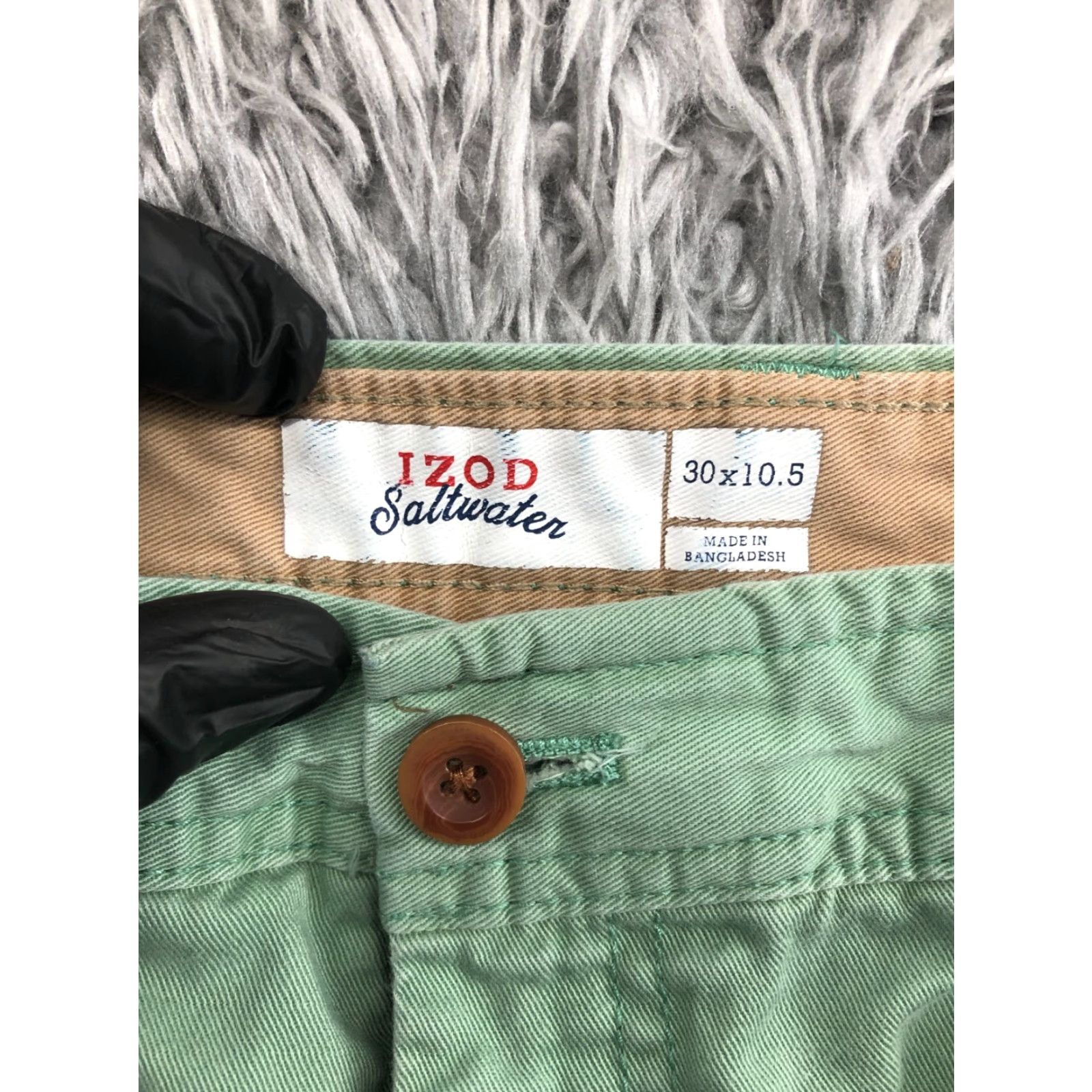 Izod IZOD Chino Shorts Mens 30 Mid Rise Medium Wash Green Color 5-Pocket Design Casual Cab Heft? Size US 30 / EU 46 - 5 Thumbnail