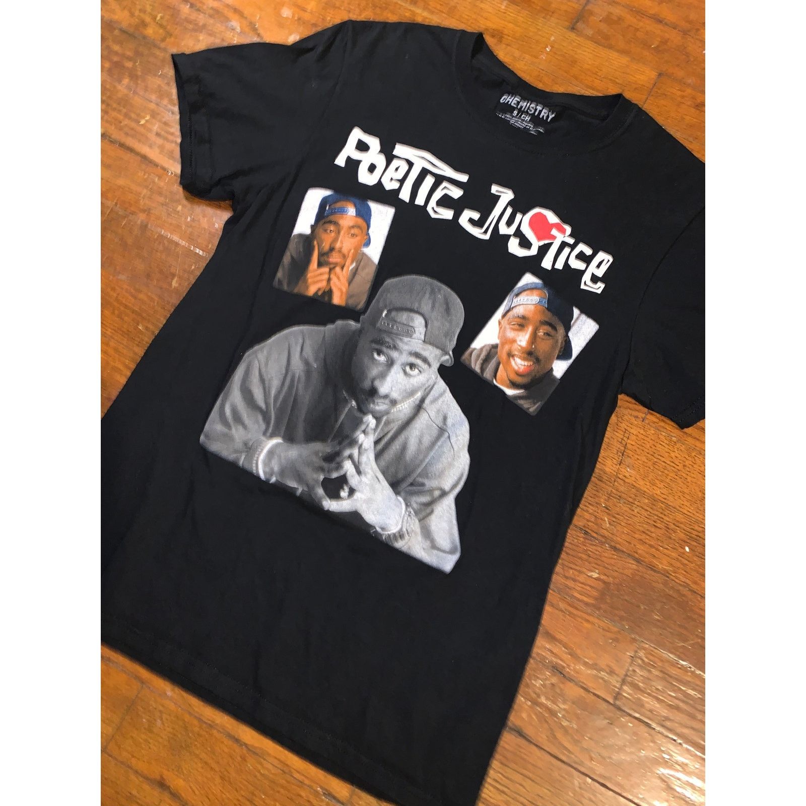 Chemistry Poetic Justice 2Pac T Shirt Small Black Tupac Shakur Rap Tee Size US S / EU 44-46 / 1 - 3 Thumbnail