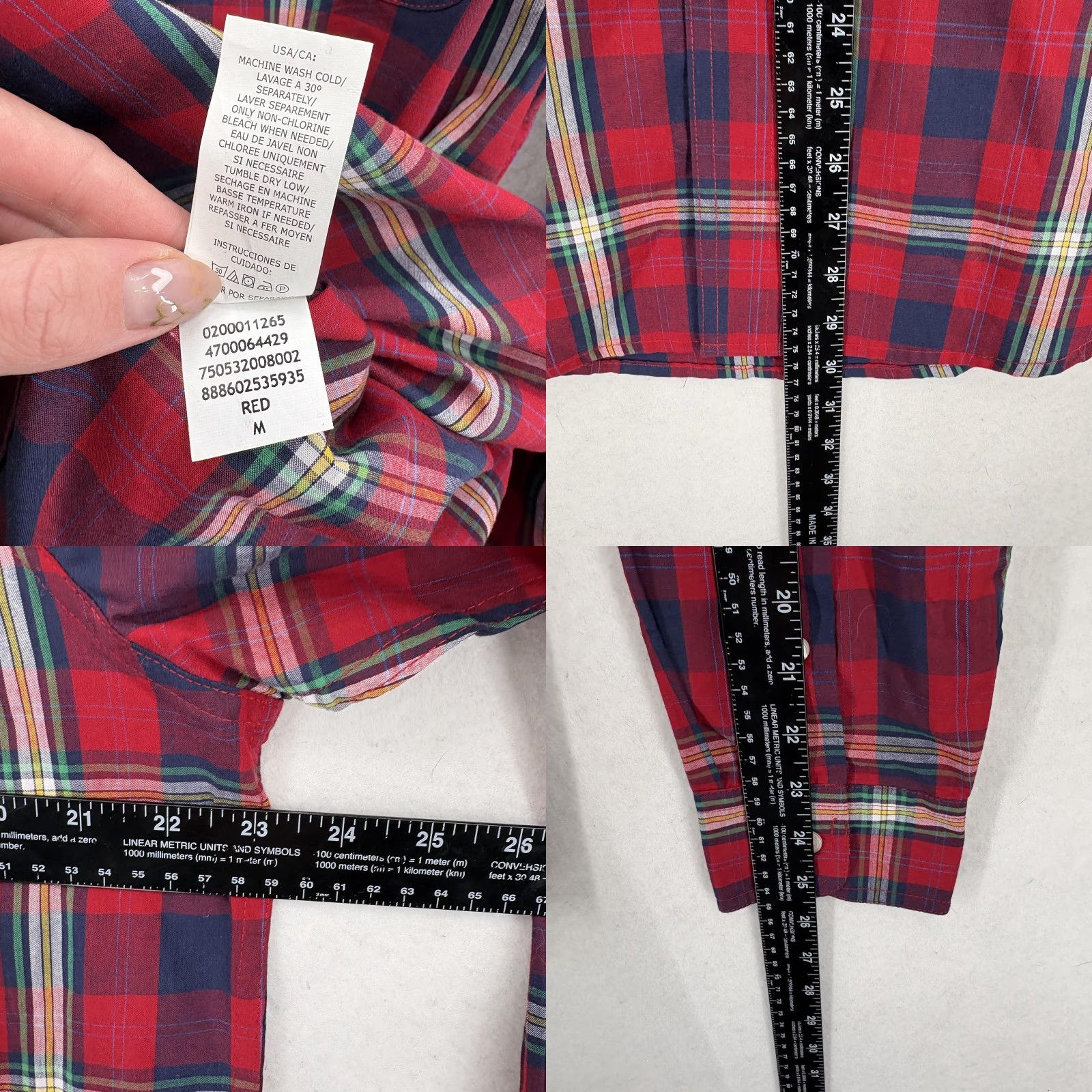Chaps Chaps Shirt Mens Medium Red Plaid Long Sleeve Button Down Easy Care Casual NWT Size US M / EU 48-50 / 2 - 8 Thumbnail